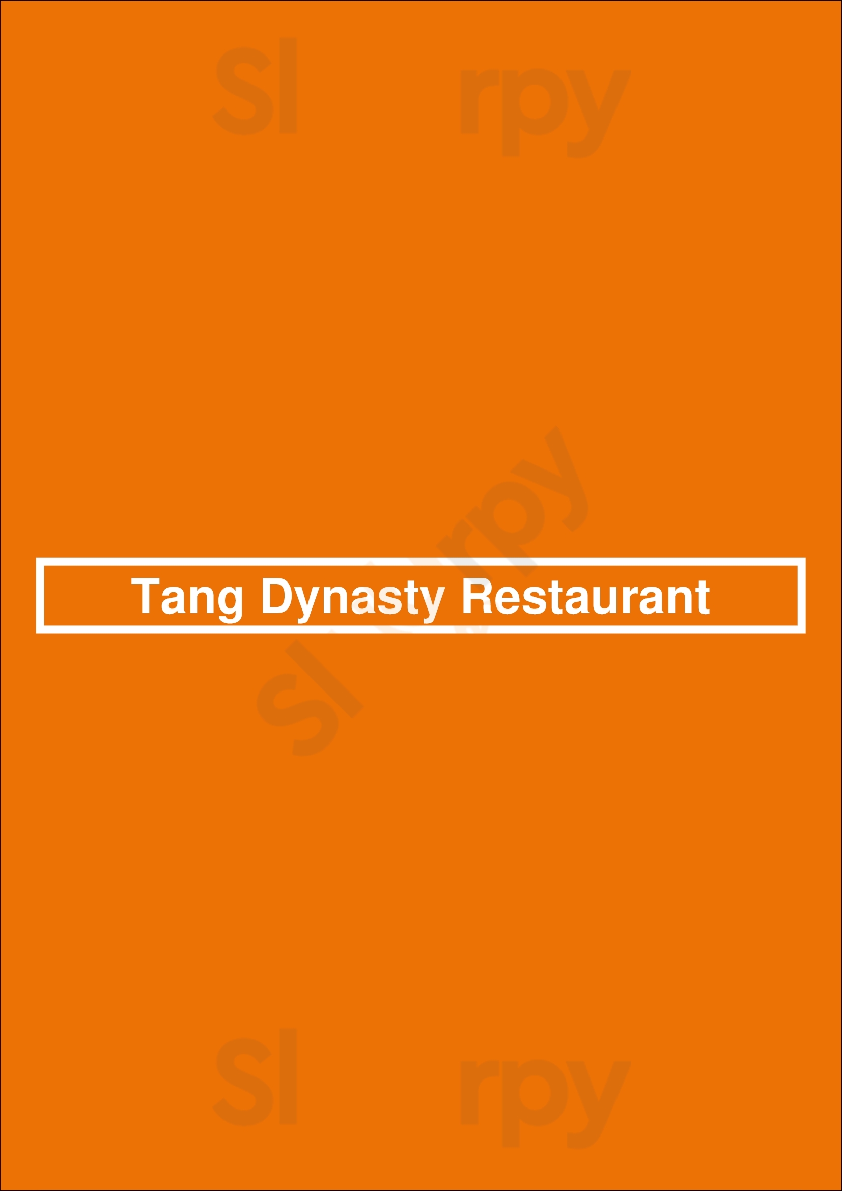 Tang Dynasty Restaurant Calgary Menu - 1