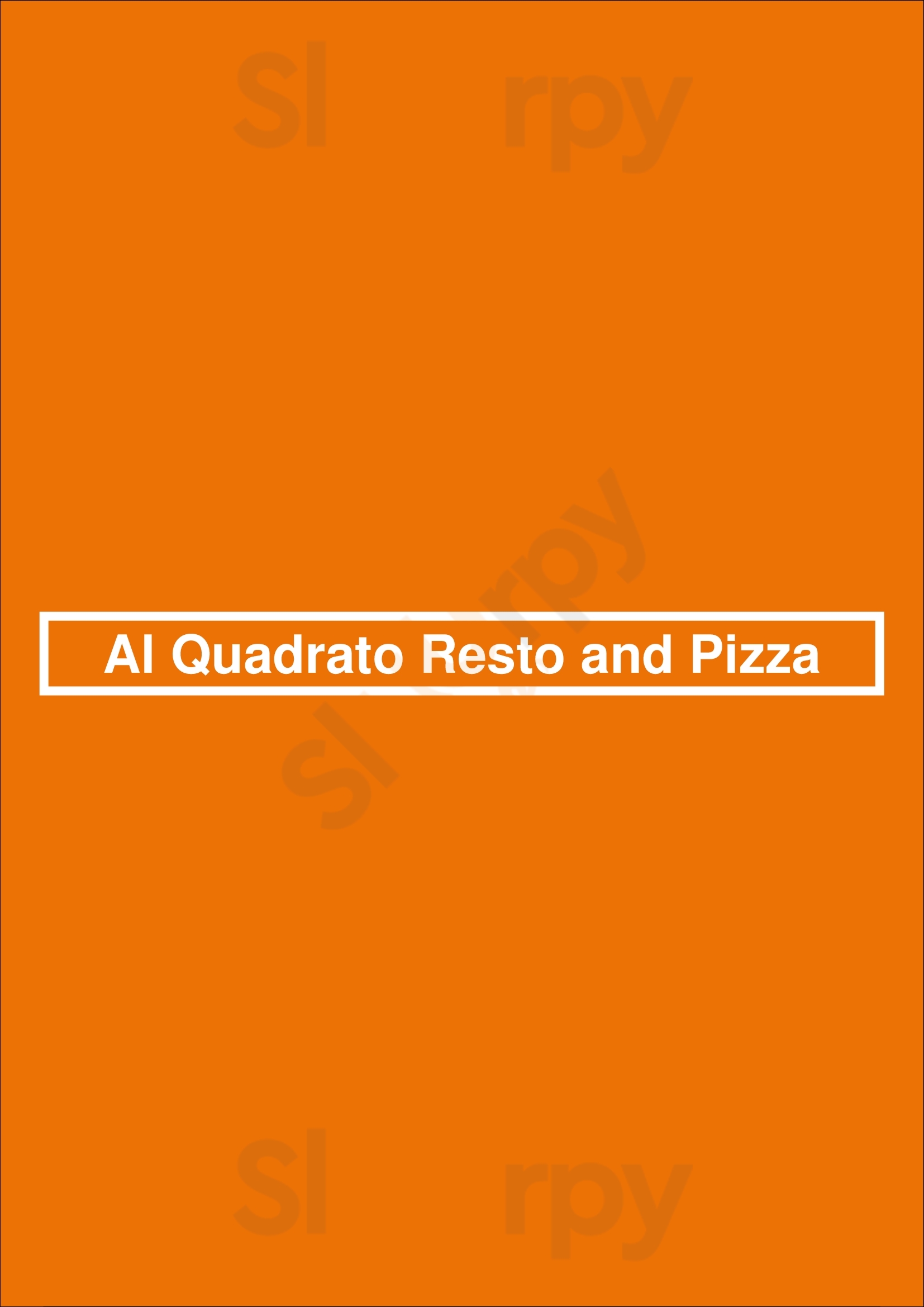 Al Quadrato Resto And Pizza Ottawa Menu - 1