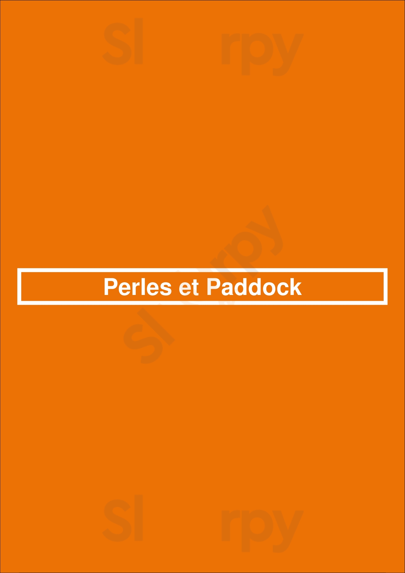 Perles Et Paddock Montreal Menu - 1