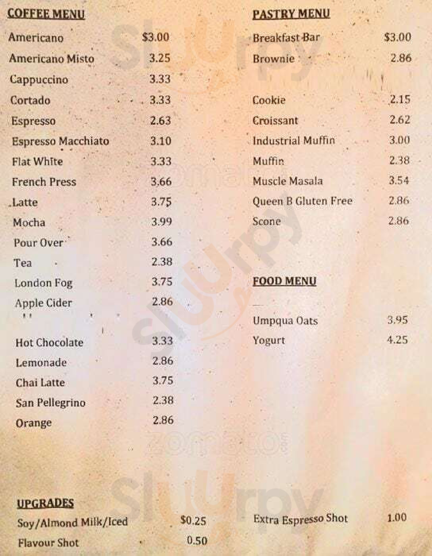 Main Menu - Dark Horse Espresso Bar