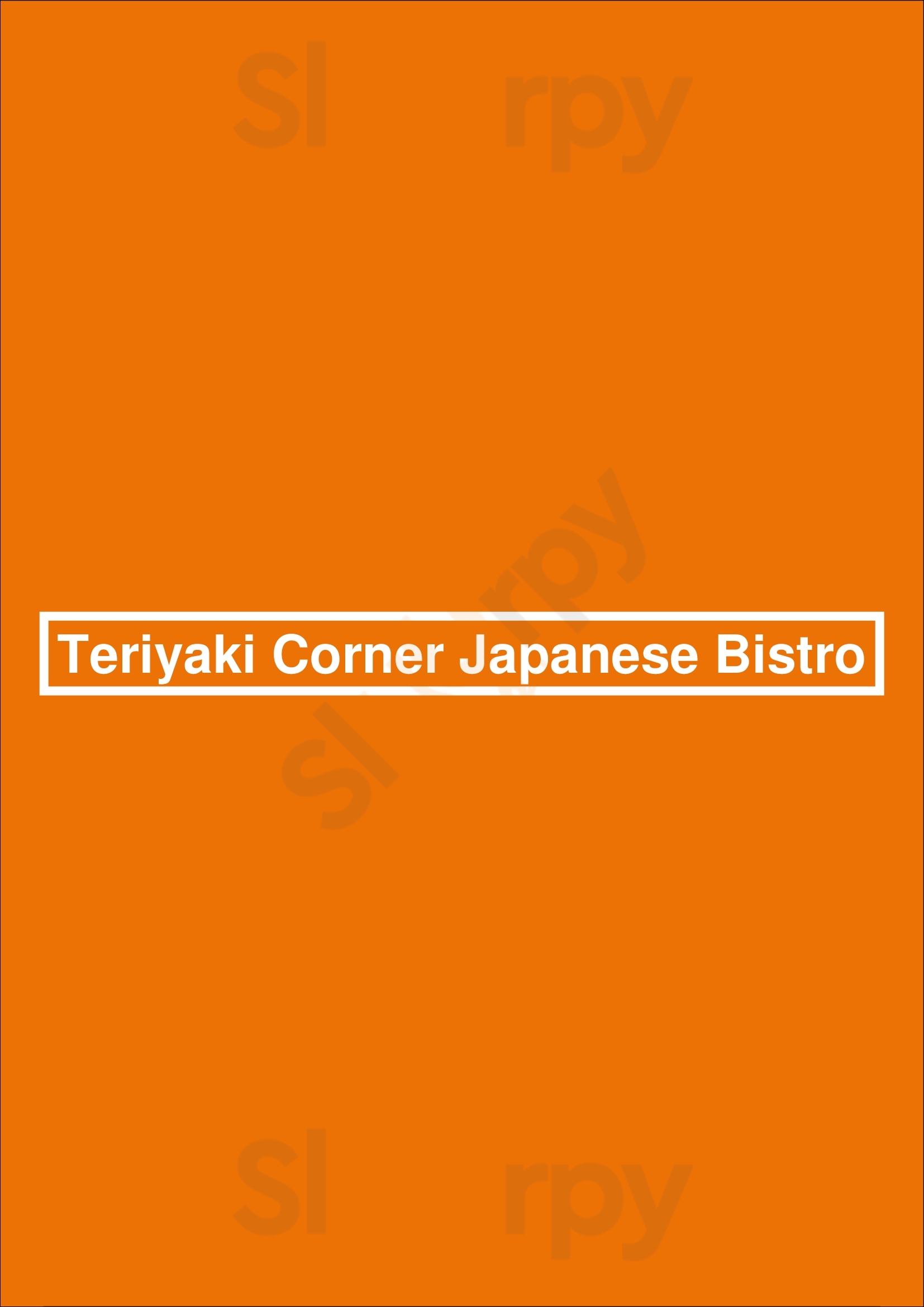 Teriyaki Corner Japanese Bistro Edmonton Menu - 1