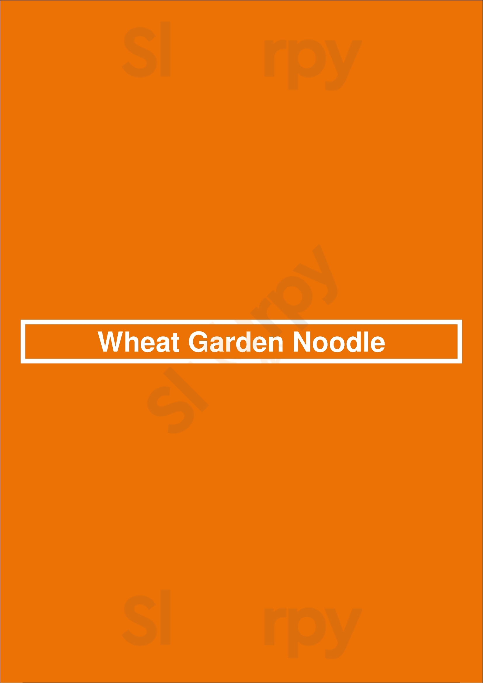 Wheat Garden Noodle Edmonton Menu - 1