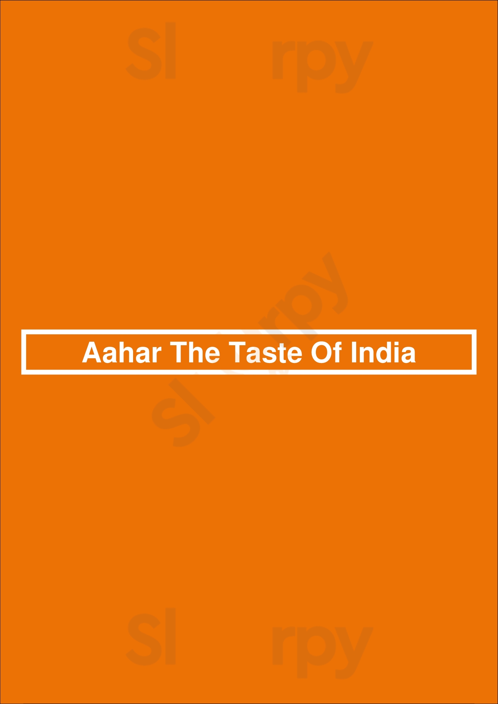 Aahar The Taste Of India Ottawa Menu - 1