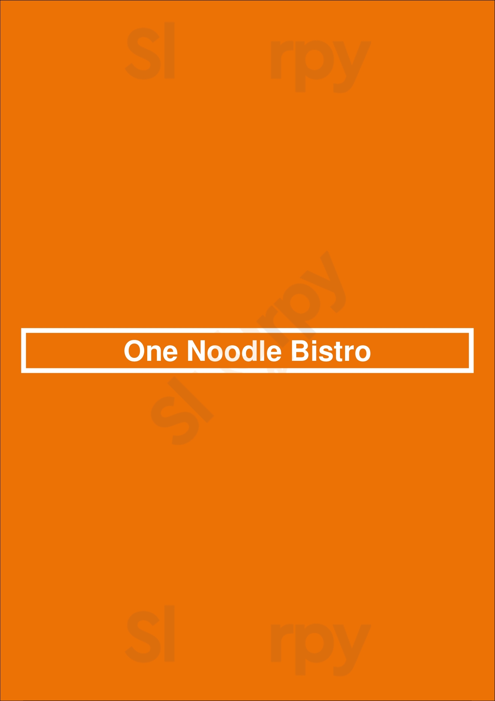 One Noodle Bistro Vancouver Menu - 1