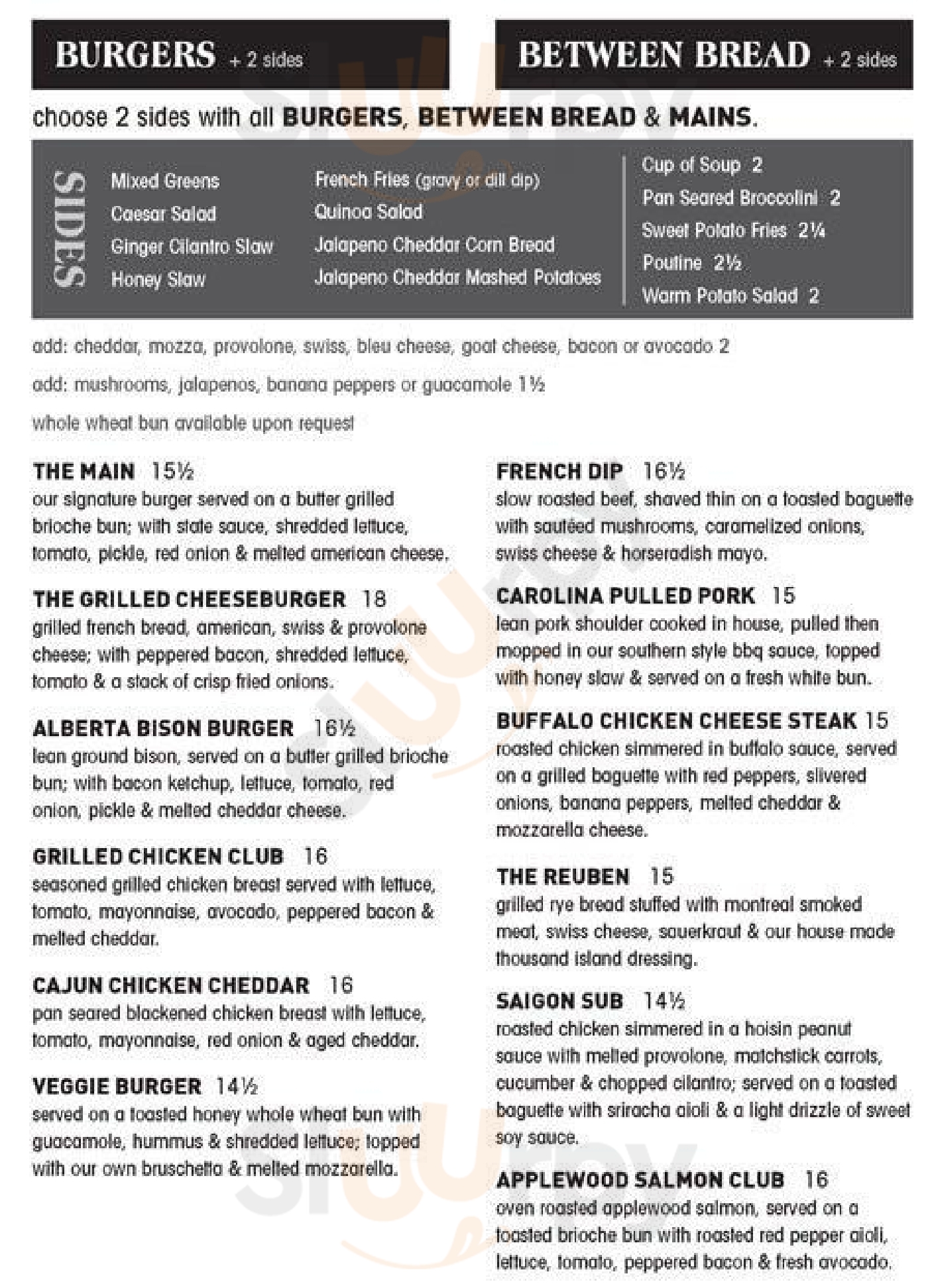 State & Main Calgary Menu - 1