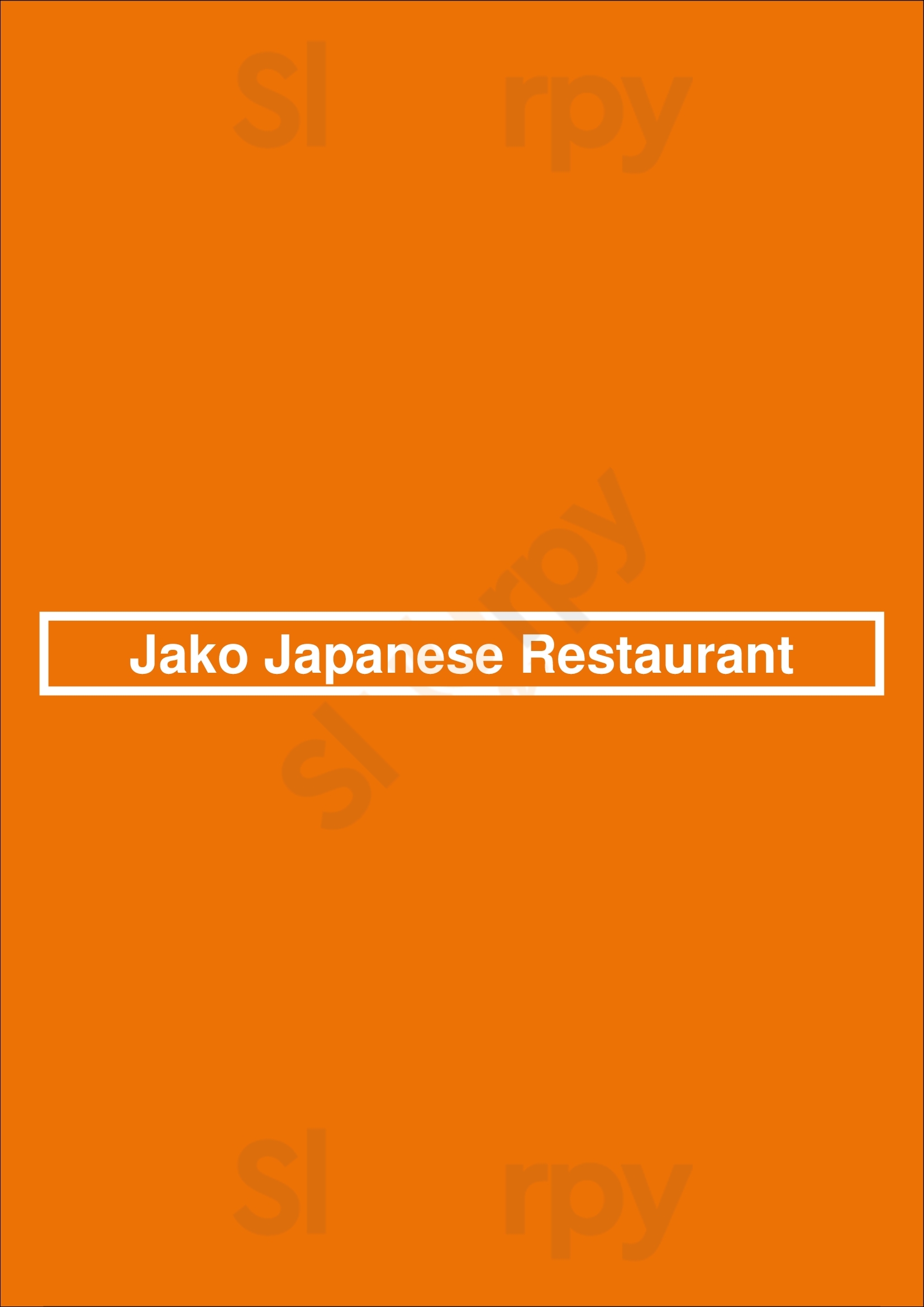 Jako Japanese Restaurant Vancouver Menu - 1