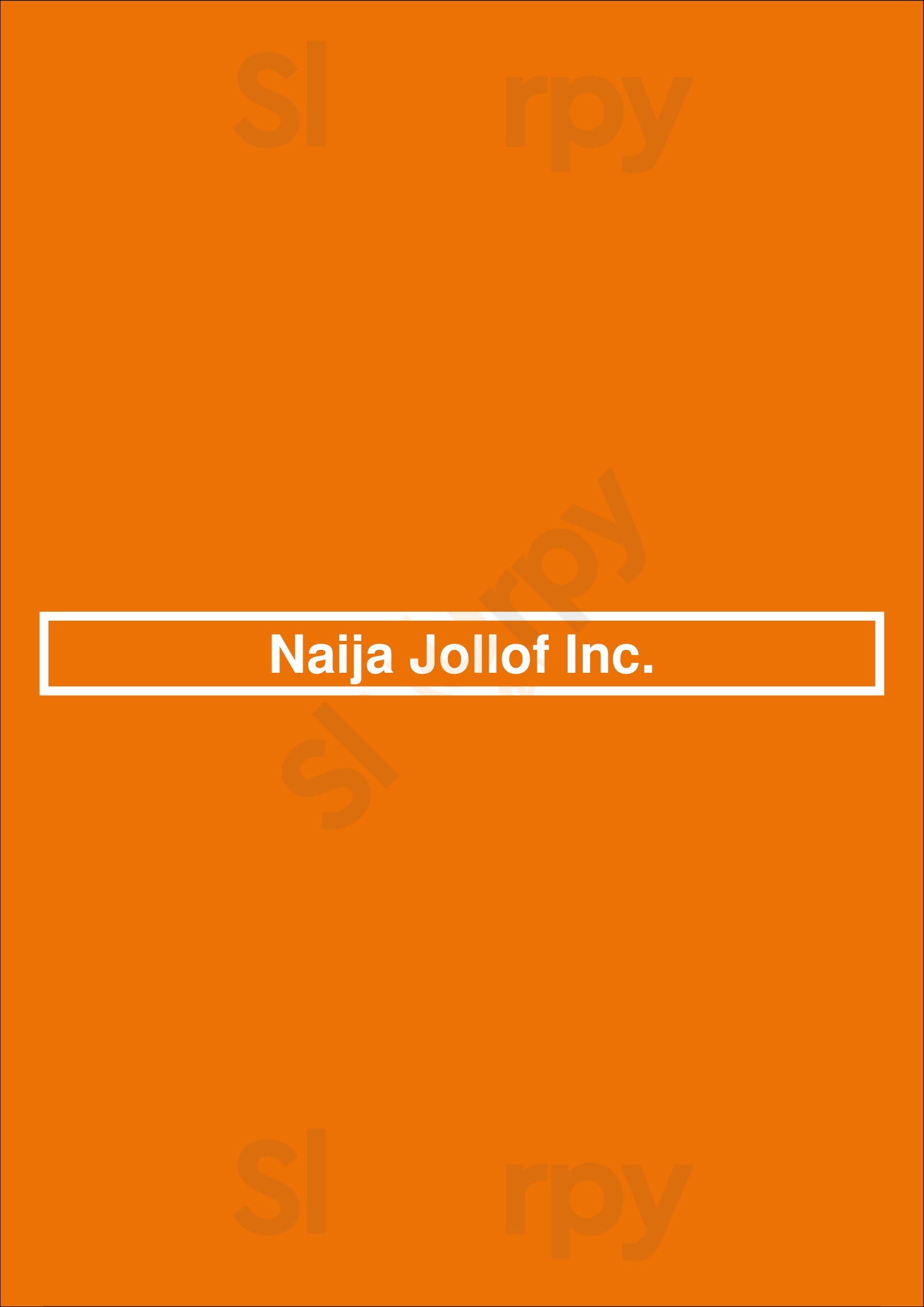 Naija Jollof Inc. Mississauga Menu - 1