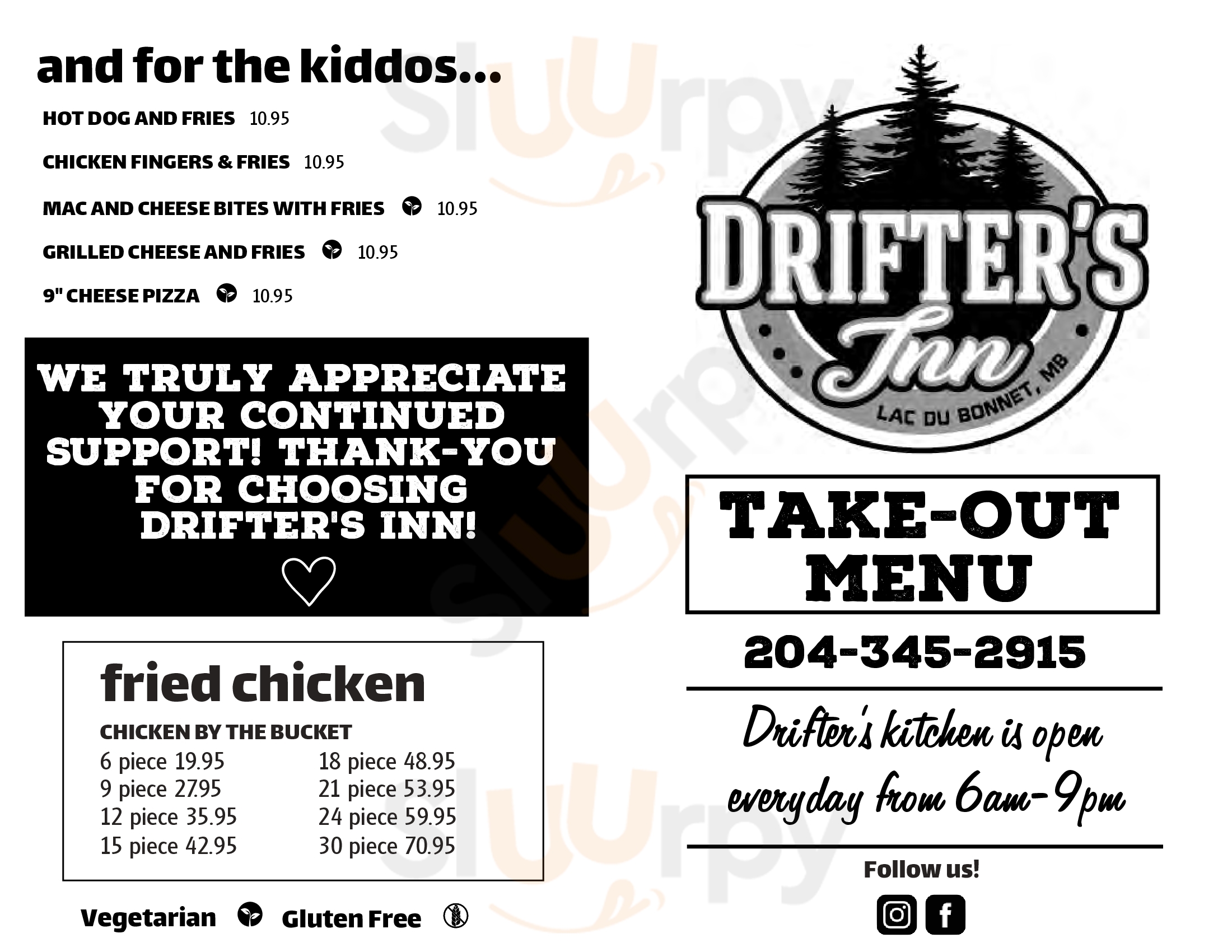 Drifters Lac du Bonnet Menu - 1