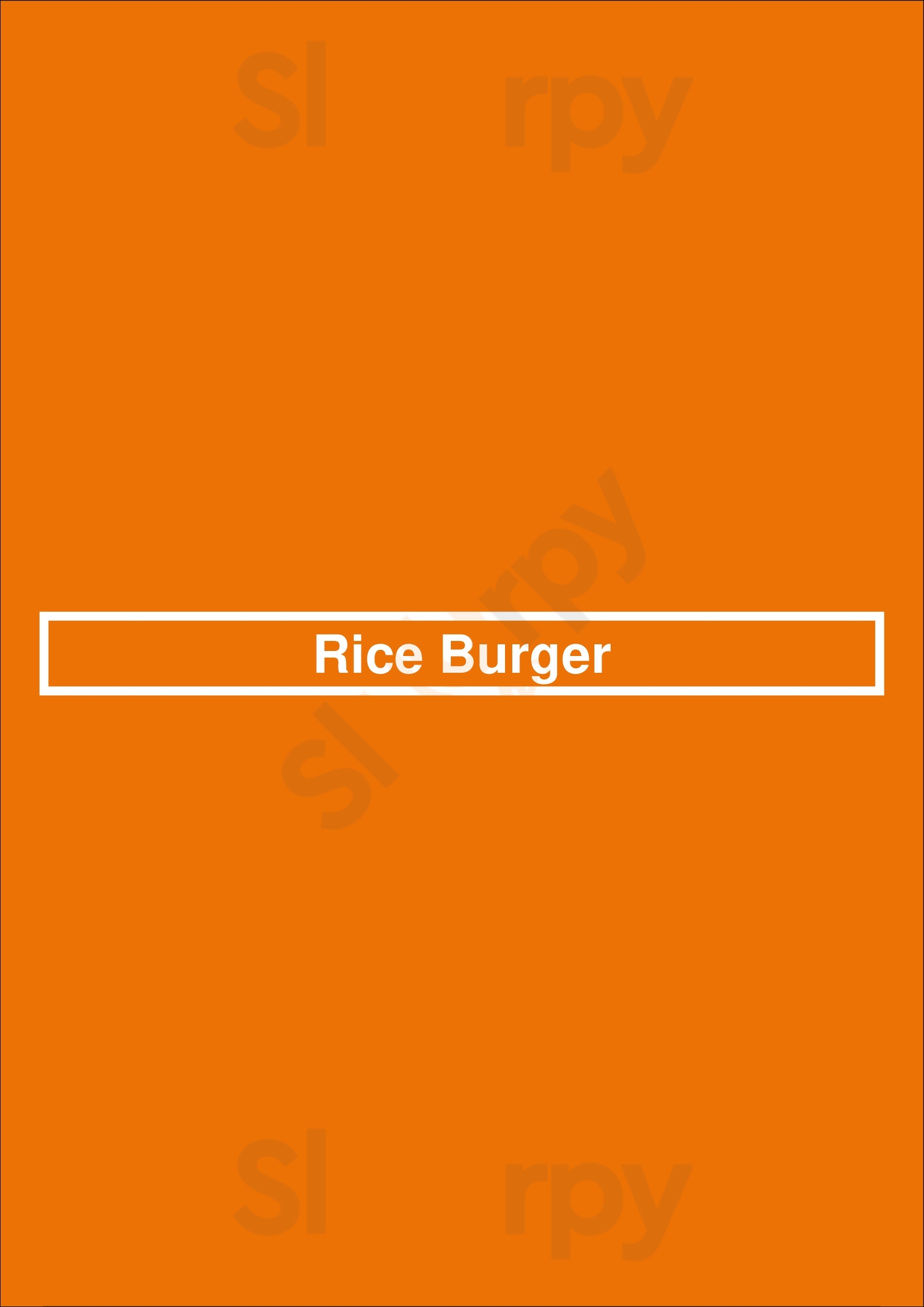 Rice Burger Vancouver Menu - 1