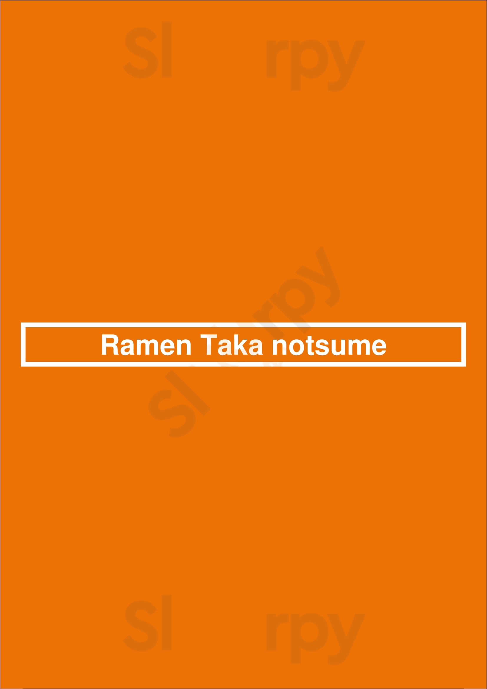 Ramen Taka Notsume Vancouver Menu - 1