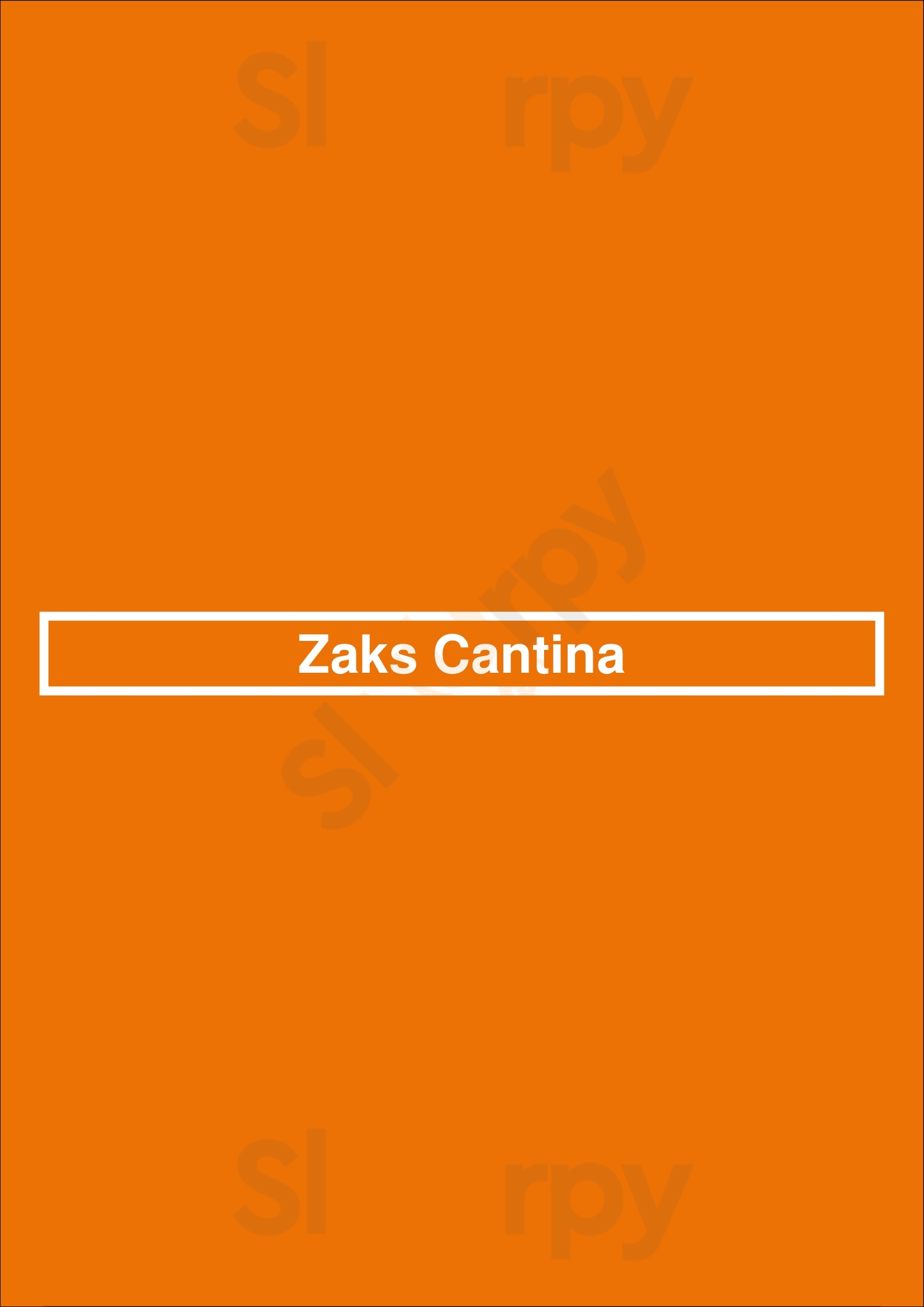Zaks Cantina Ottawa Menu - 1
