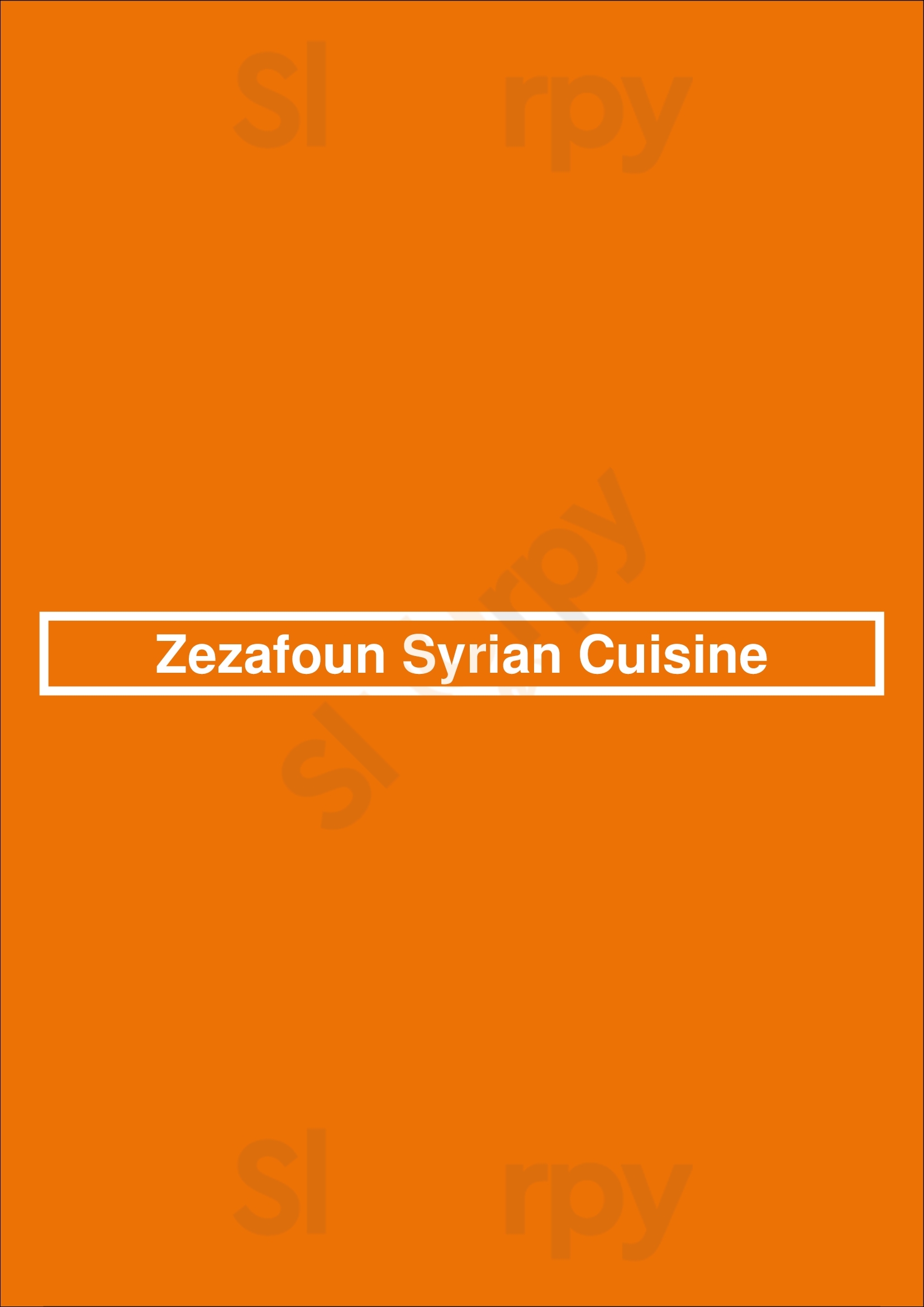 Zezafoun Syrian Cuisine Toronto Menu - 1