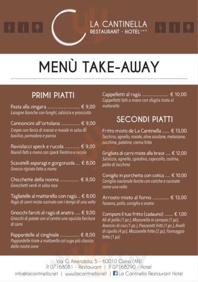 Menu take away