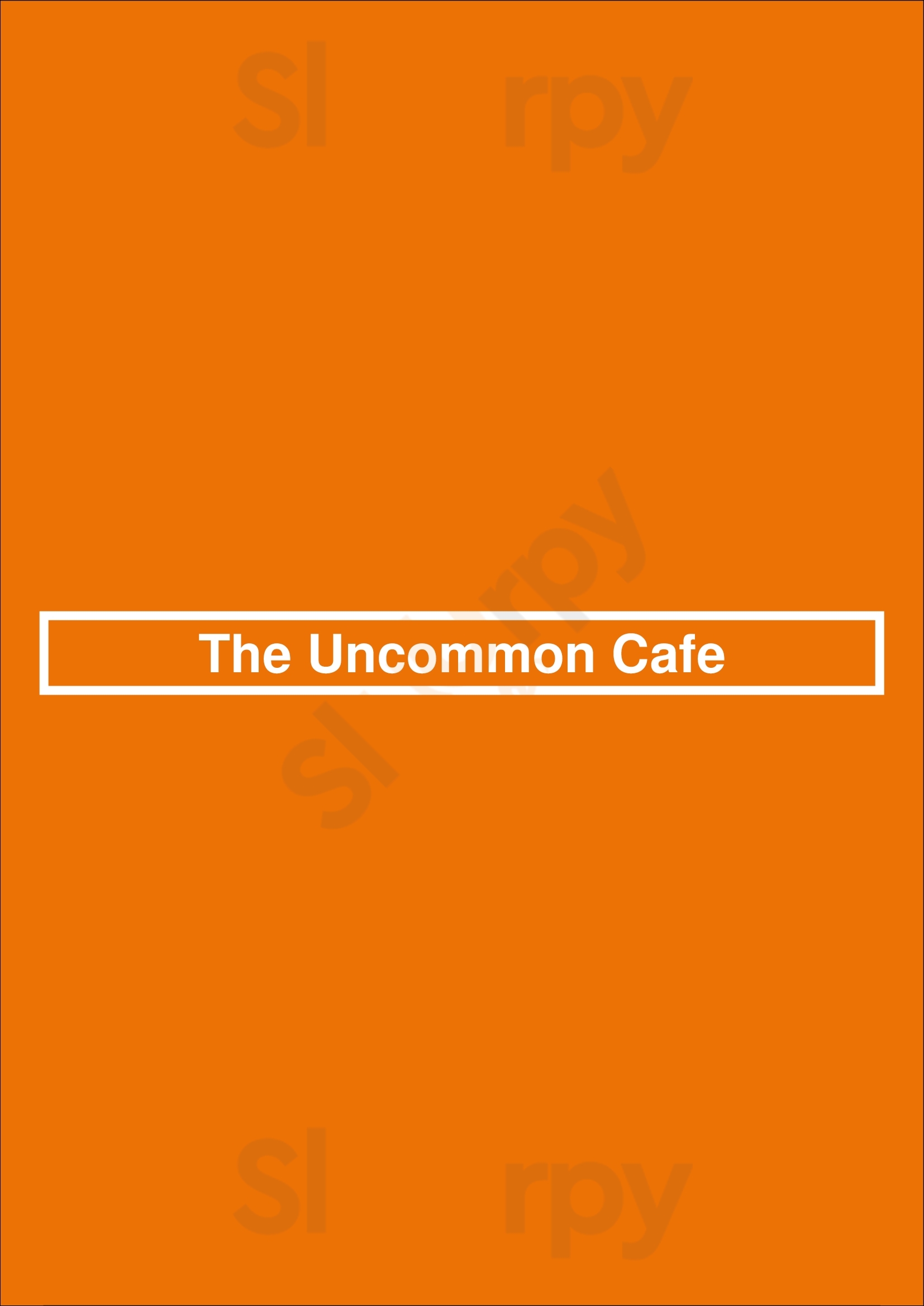 The Uncommon Cafe Vancouver Menu - 1