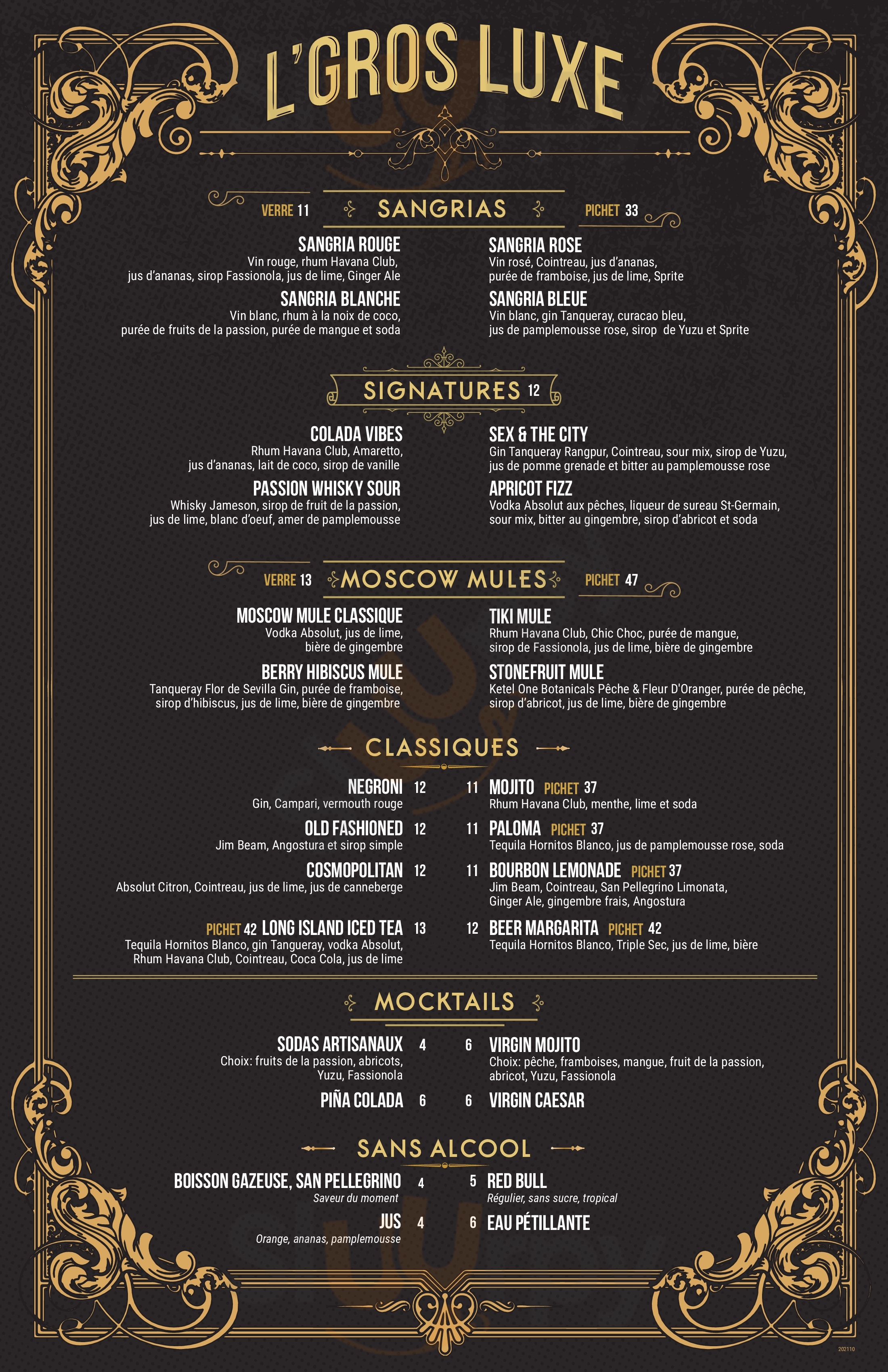 L'gros Luxe Victoriaville Montreal Menu - 1