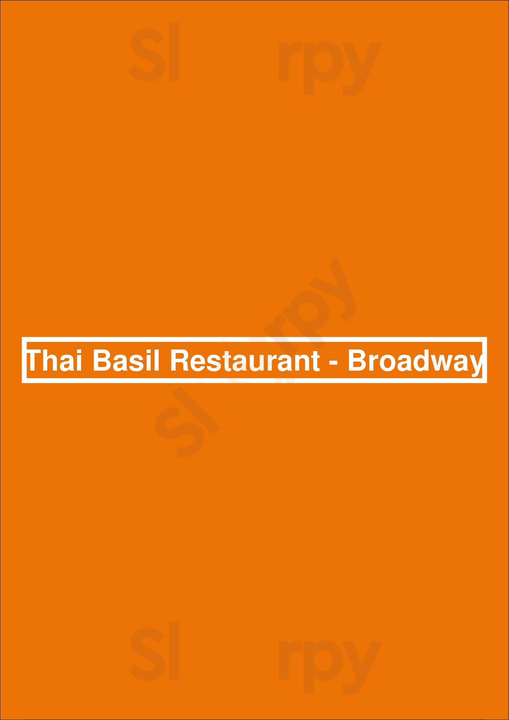 Thai Basil Restaurant - Broadway Vancouver Menu - 1
