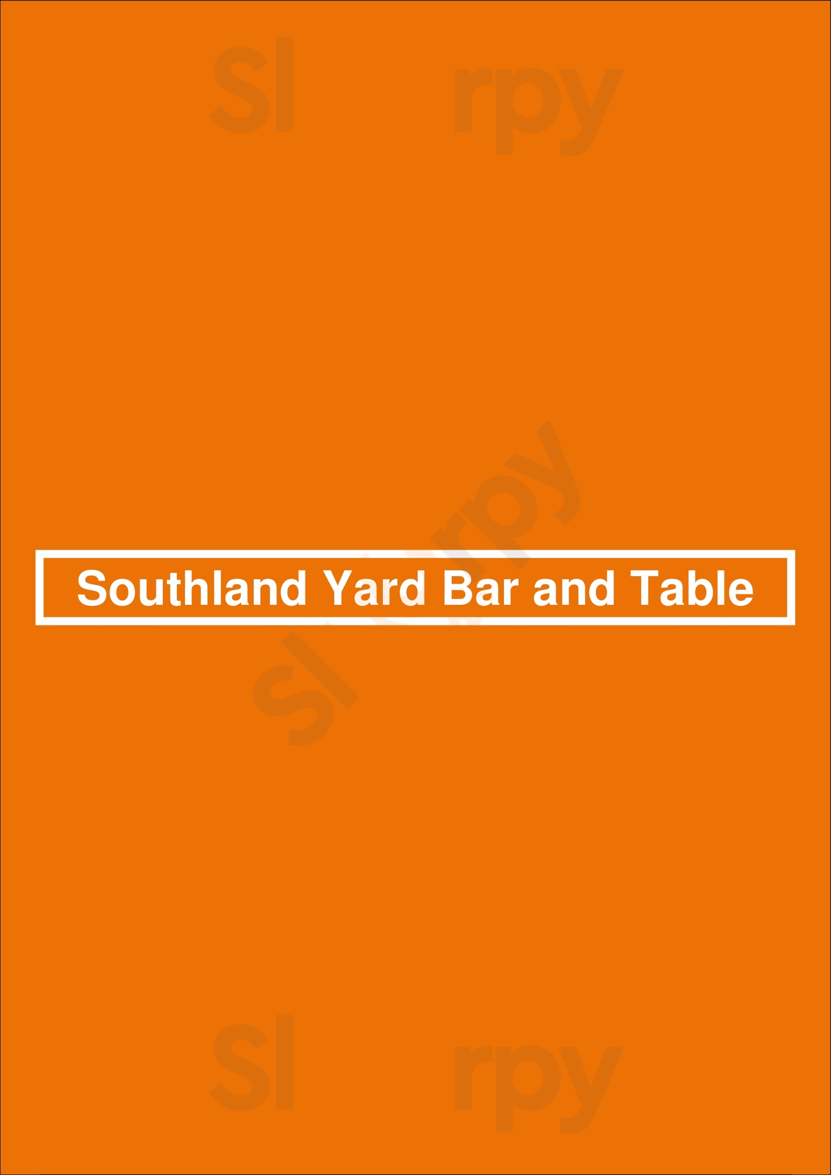 Southland Yard Bar And Table Calgary Menu - 1