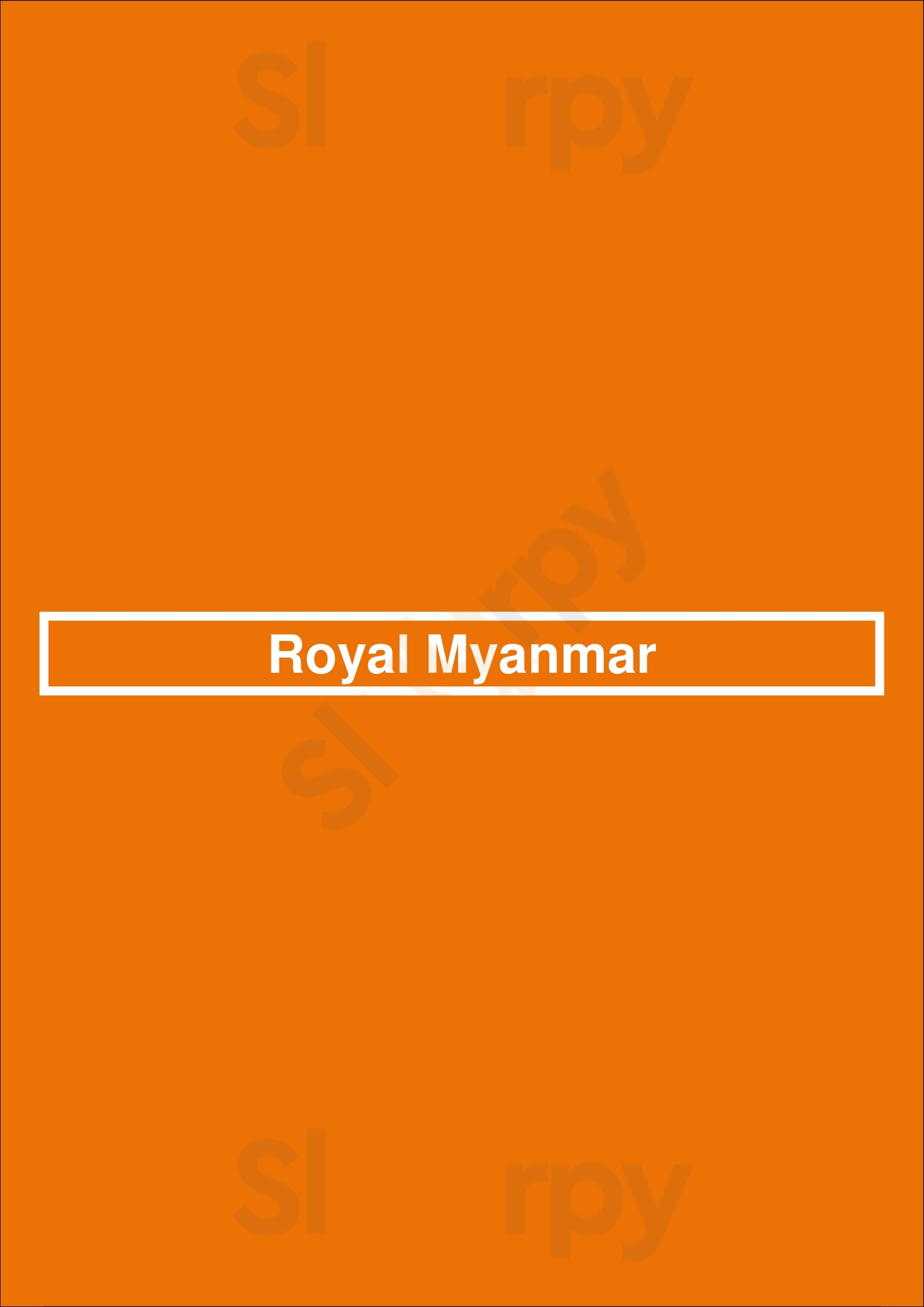 Royal Myanmar Toronto Menu - 1