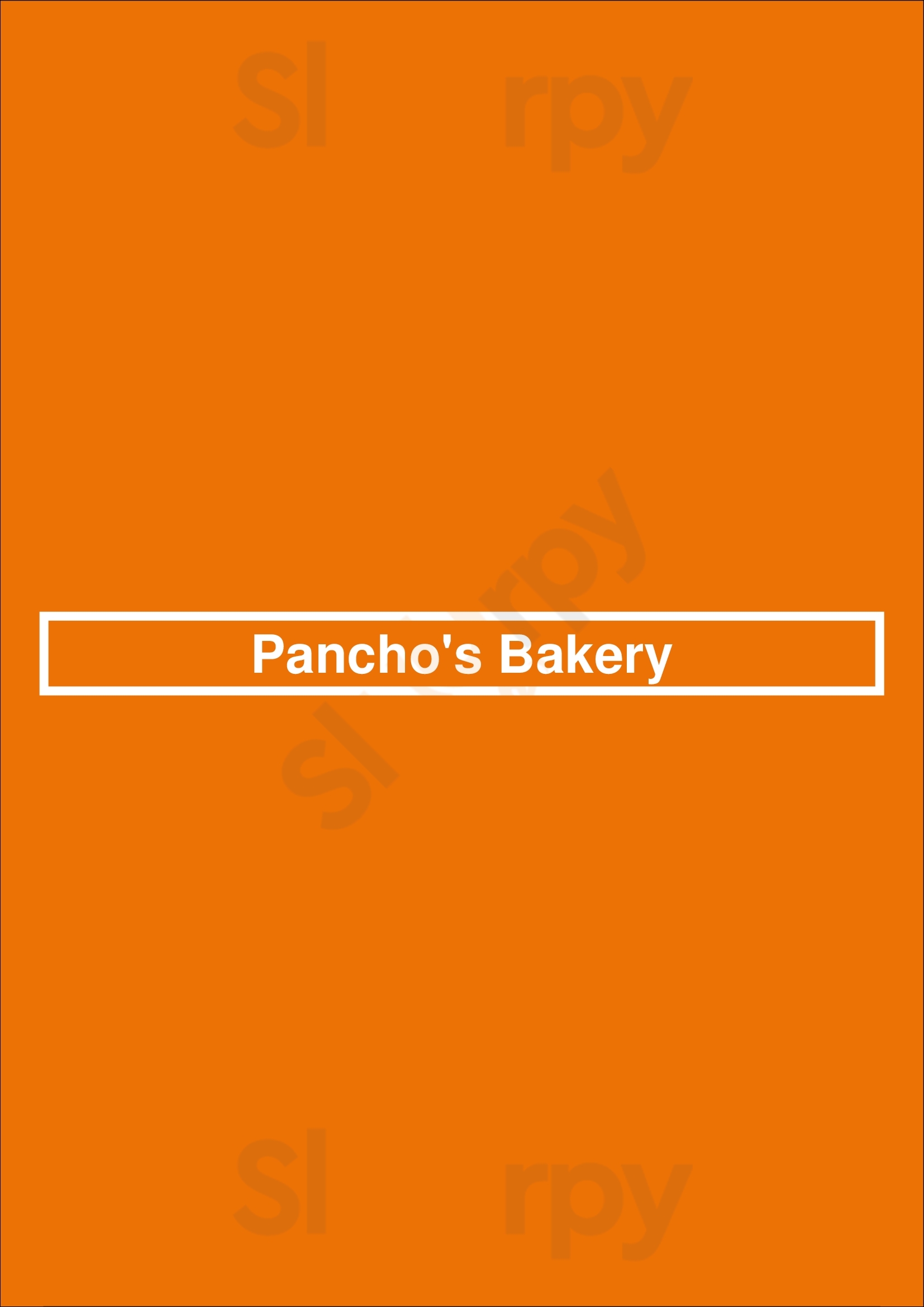 Pancho's Bakery Toronto Menu - 1