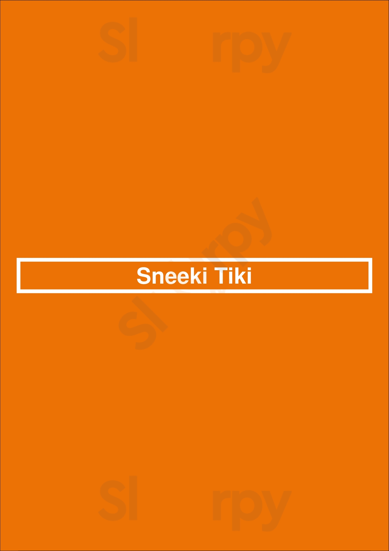 Sneeki Tiki Vancouver Menu - 1