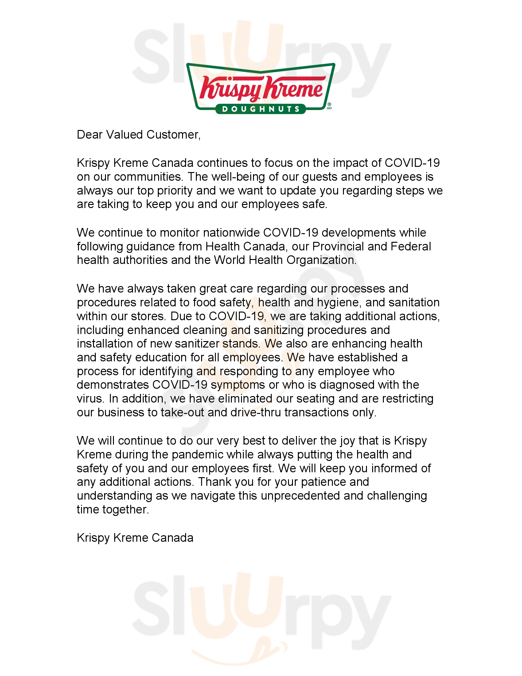 Krispy Kreme Toronto Menu - 1