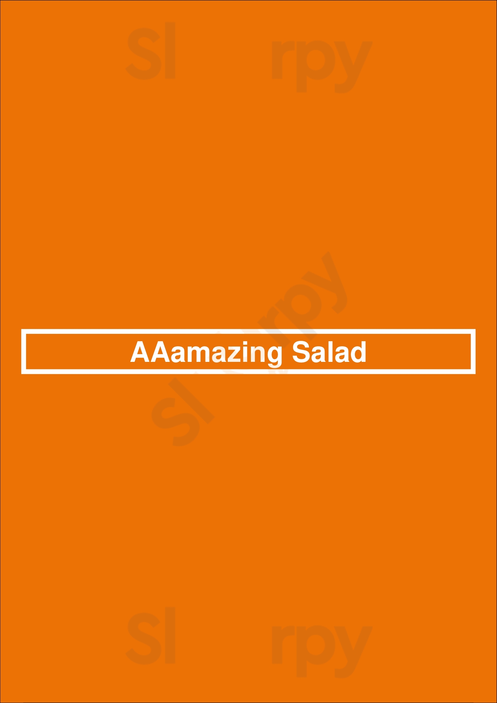 Aaamazing Salad Toronto Menu - 1