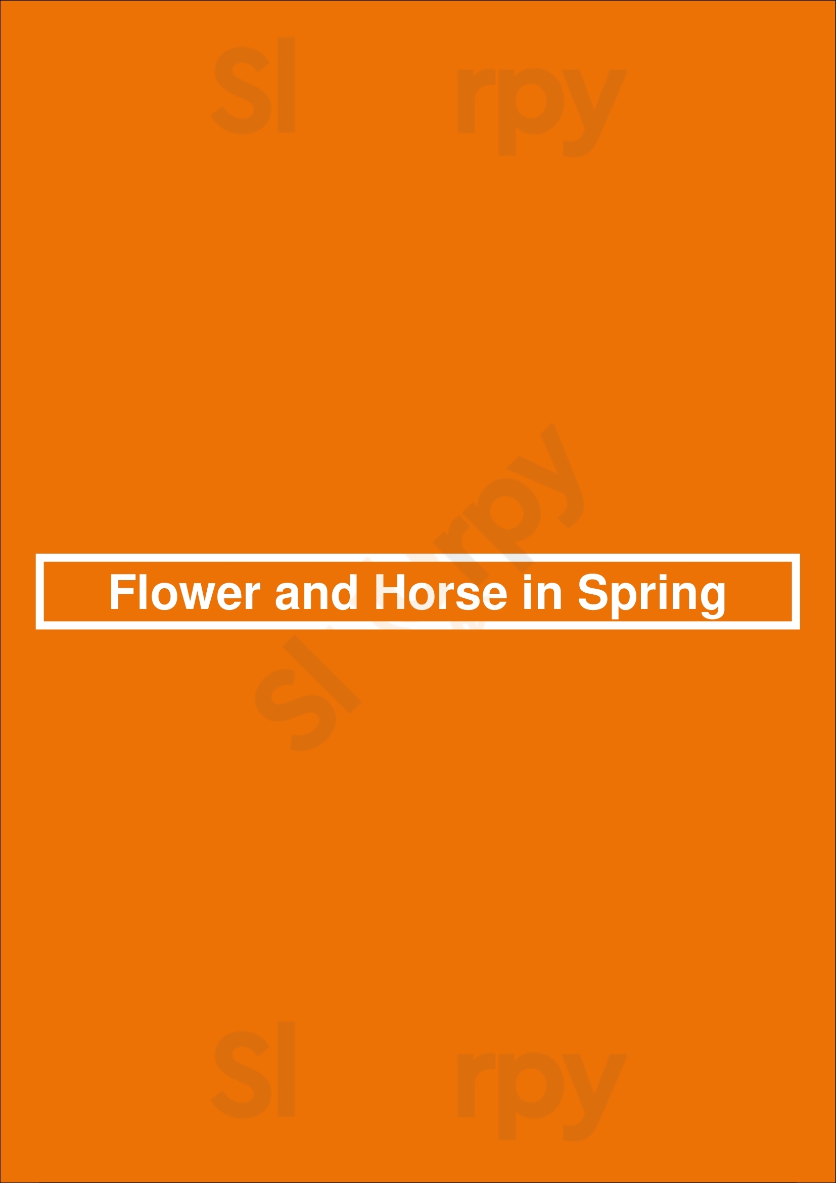 Flower And Horse In Spring Vancouver Menu - 1