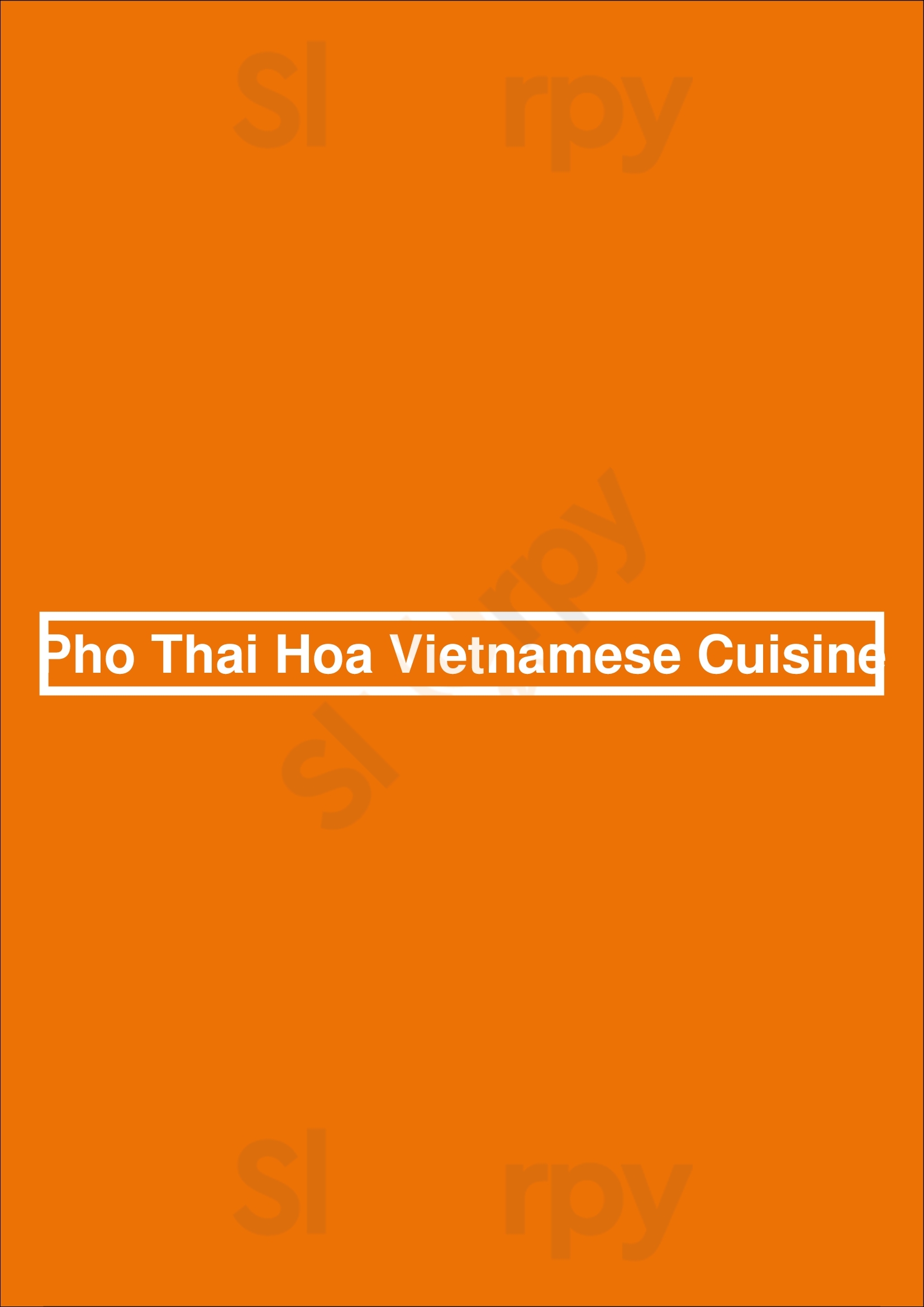 Pho Thai Hoa Vietnamese Cuisine Vancouver Menu - 1