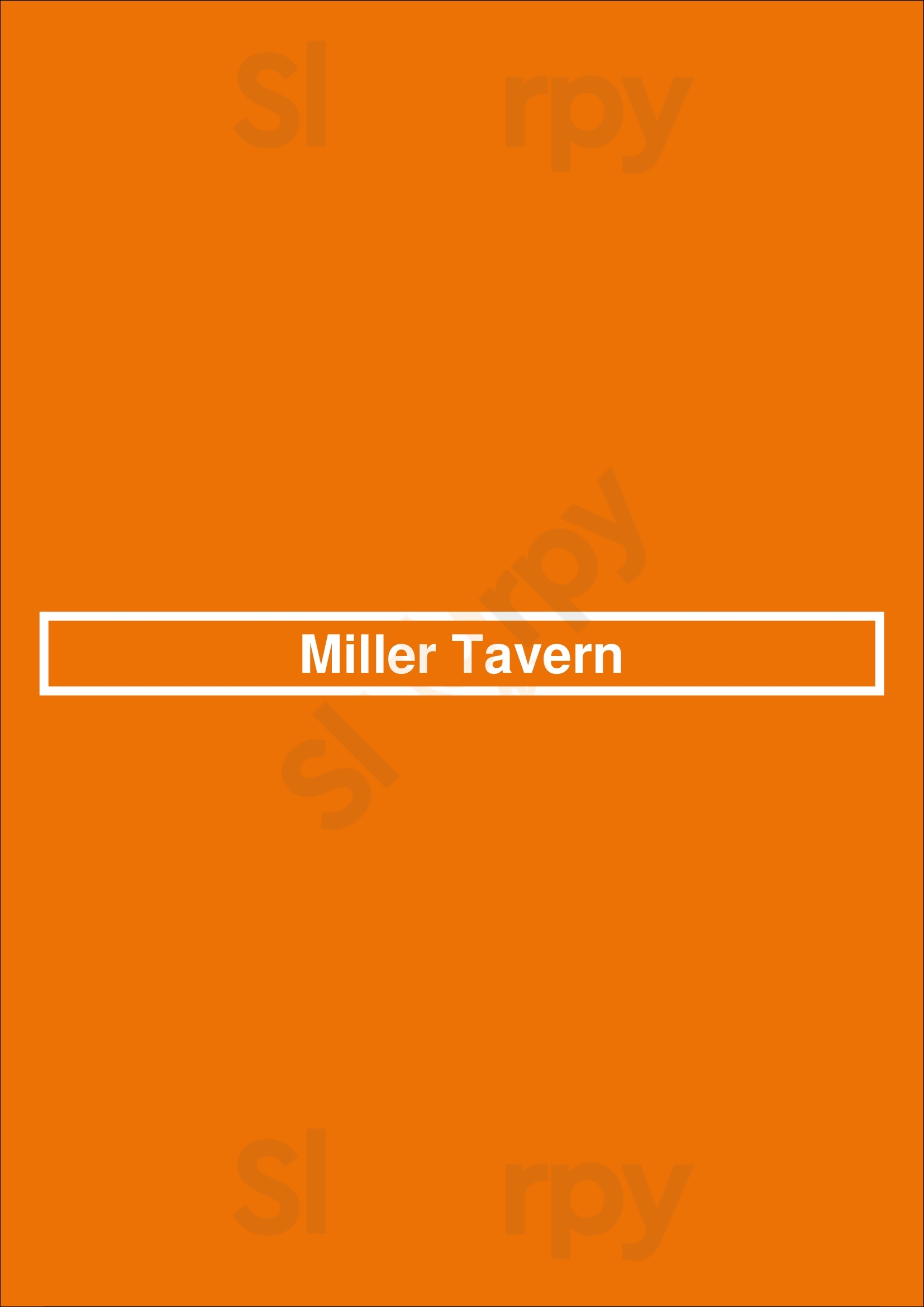 Miller Tavern Toronto Menu - 1