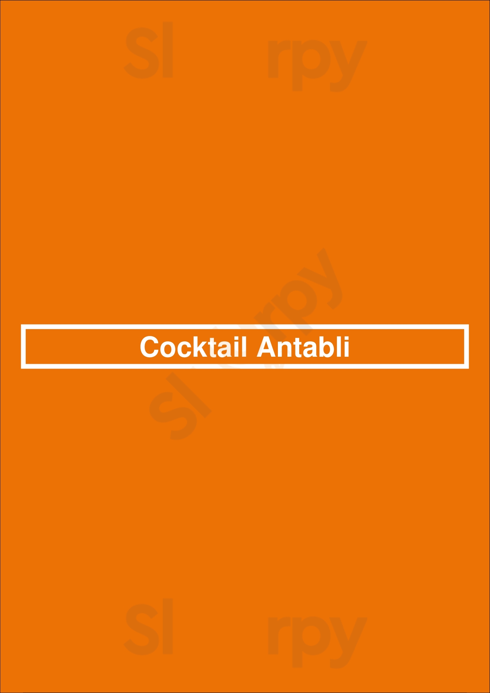 Cocktail Antabli Montreal Menu - 1