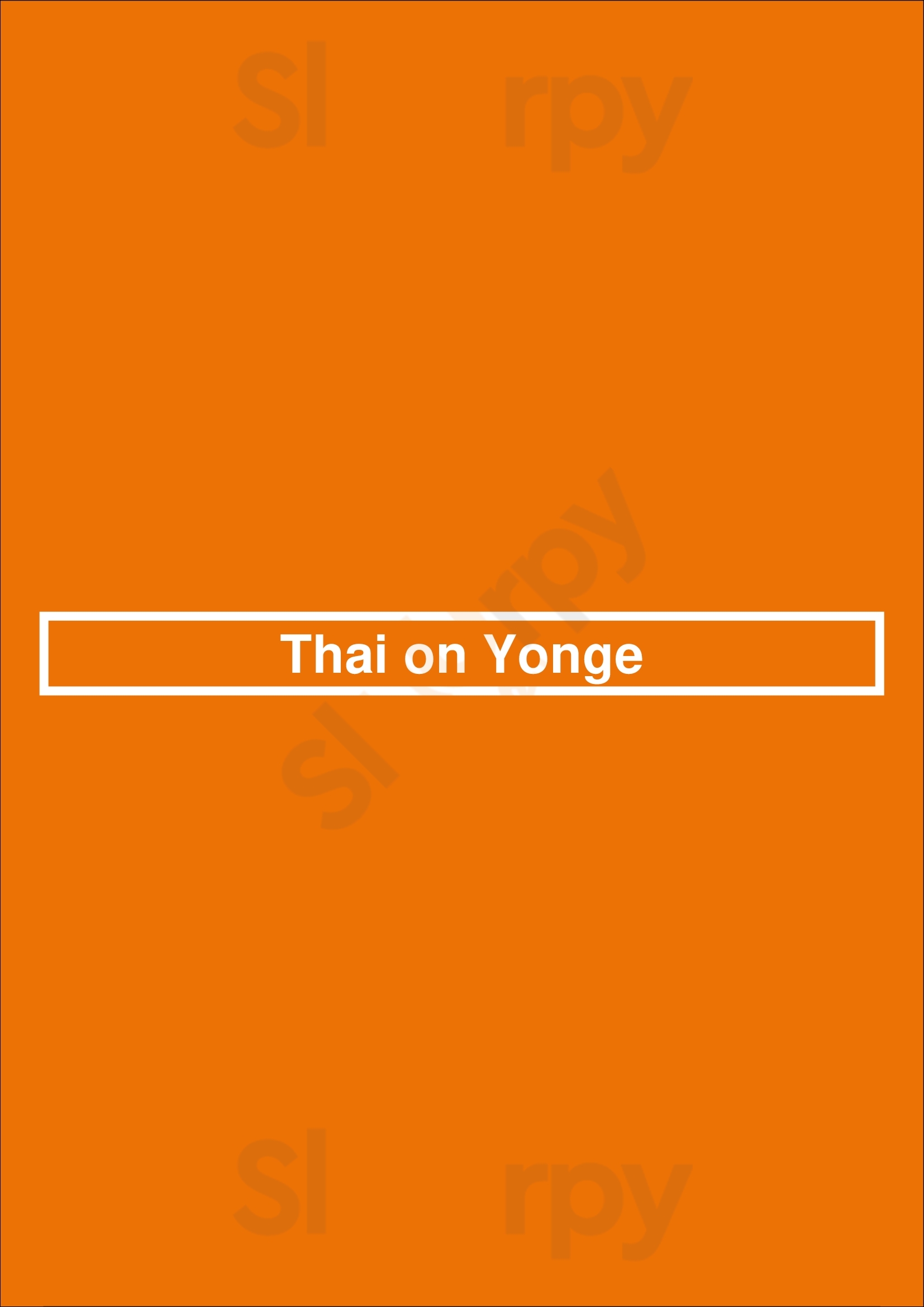 Thai On Yonge Toronto Menu - 1