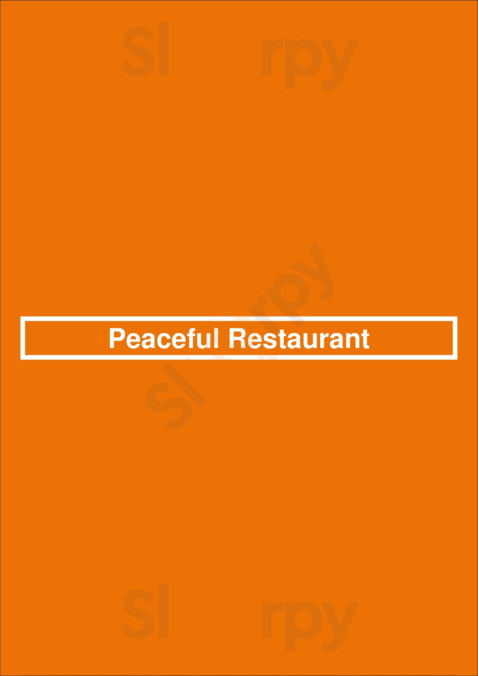 Peaceful Restaurant Vancouver Menu - 1
