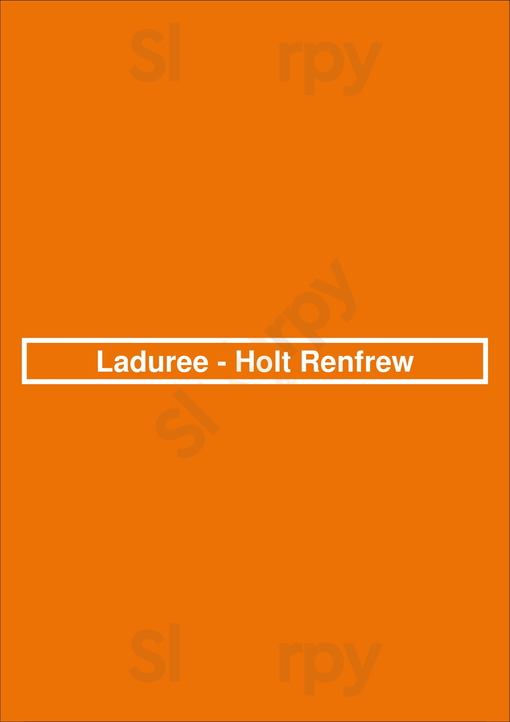 Laduree - Holt Renfrew Vancouver Menu - 1