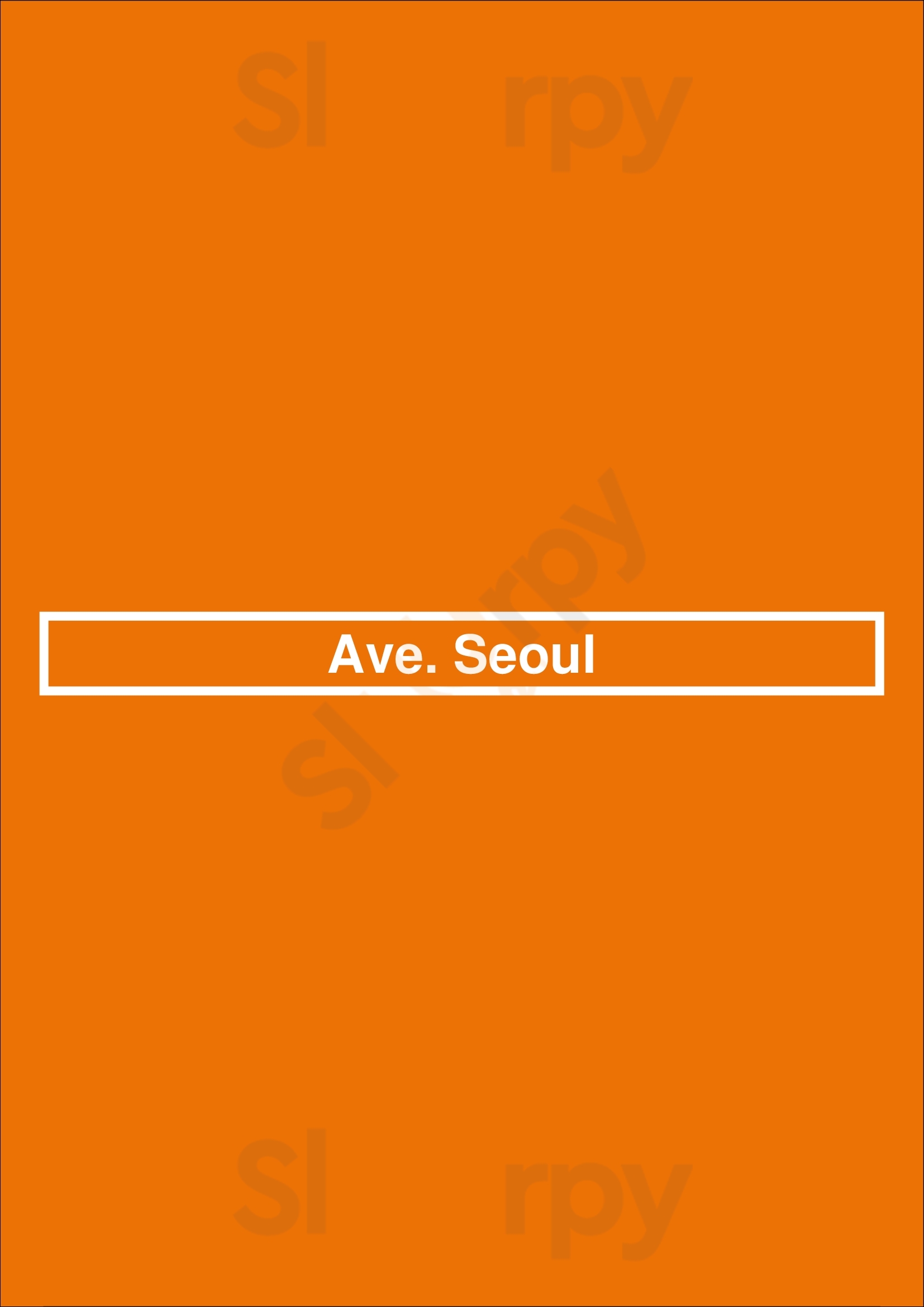 Ave. Seoul Montreal Menu - 1