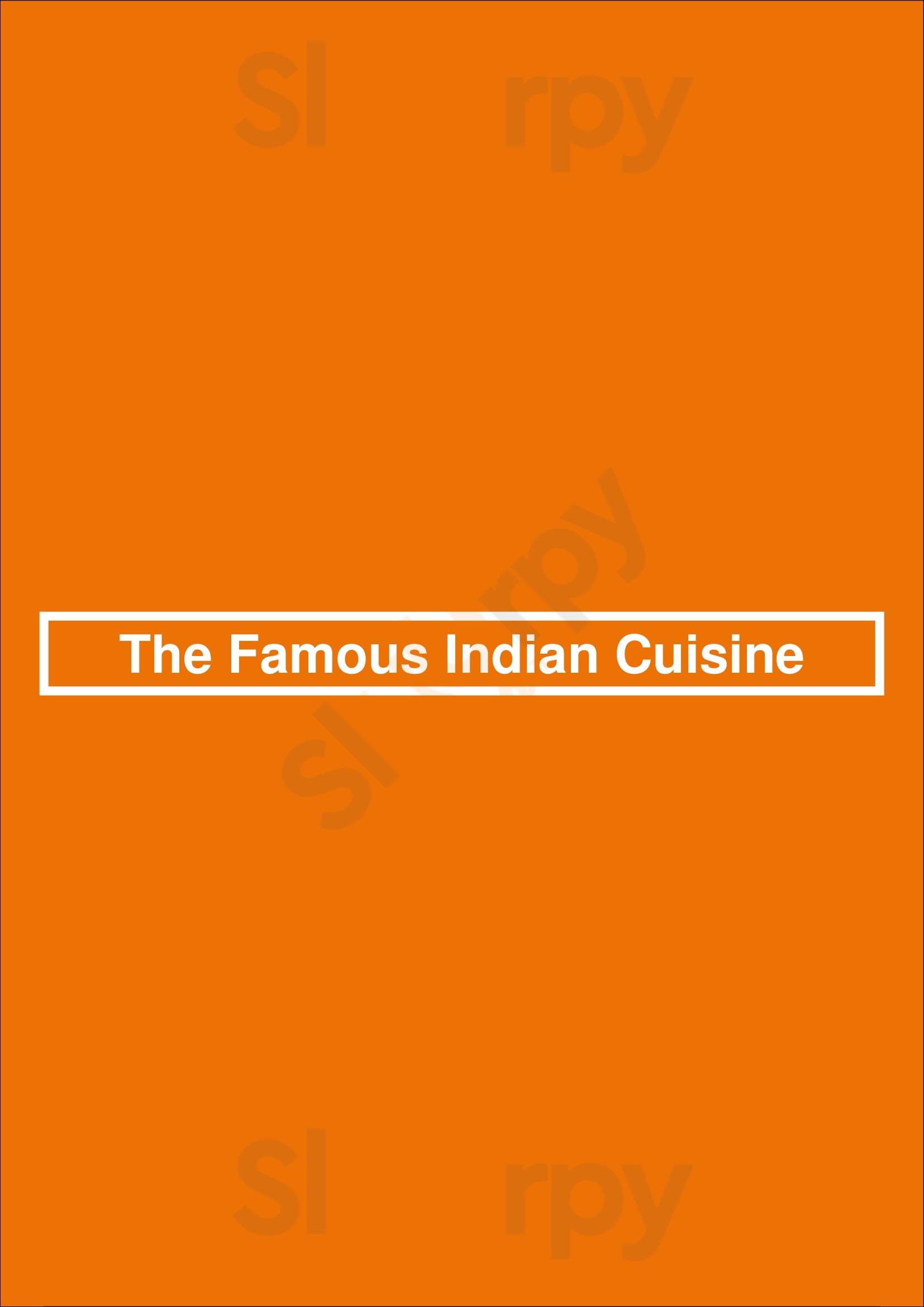 The Famous Indian Cuisine Toronto Menu - 1