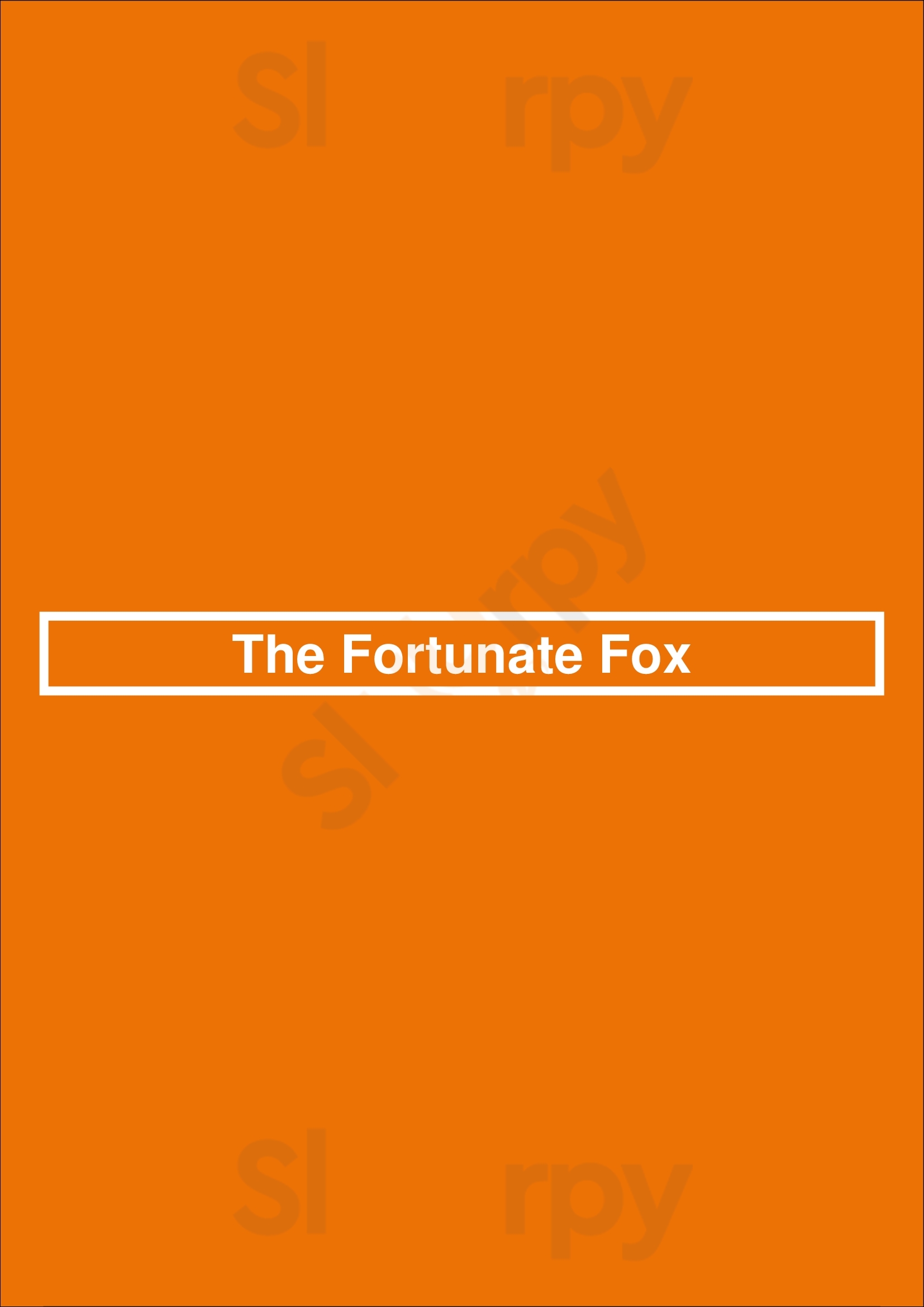 The Fortunate Fox Toronto Menu - 1
