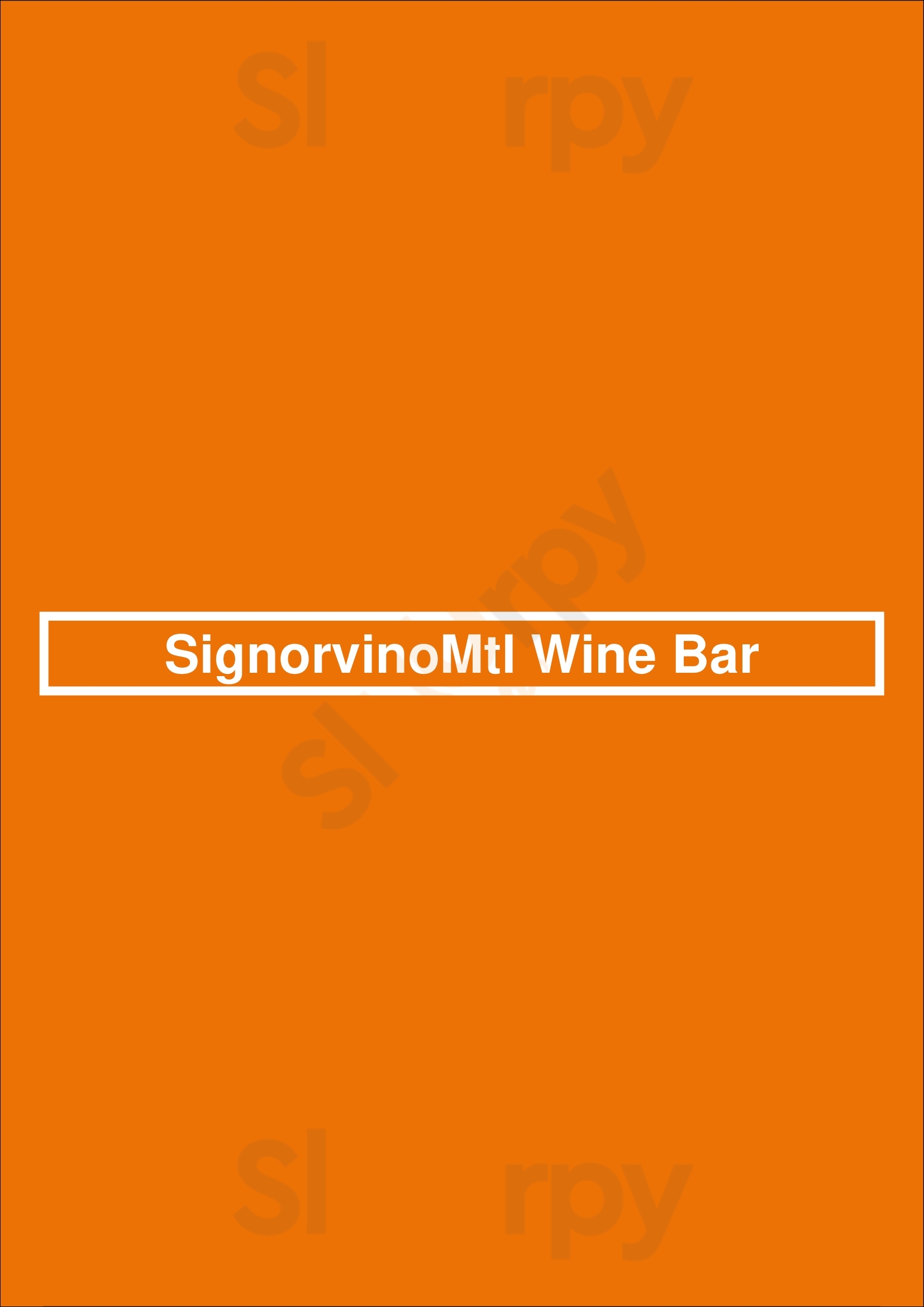 Signorvinomtl Wine Bar Montreal Menu - 1