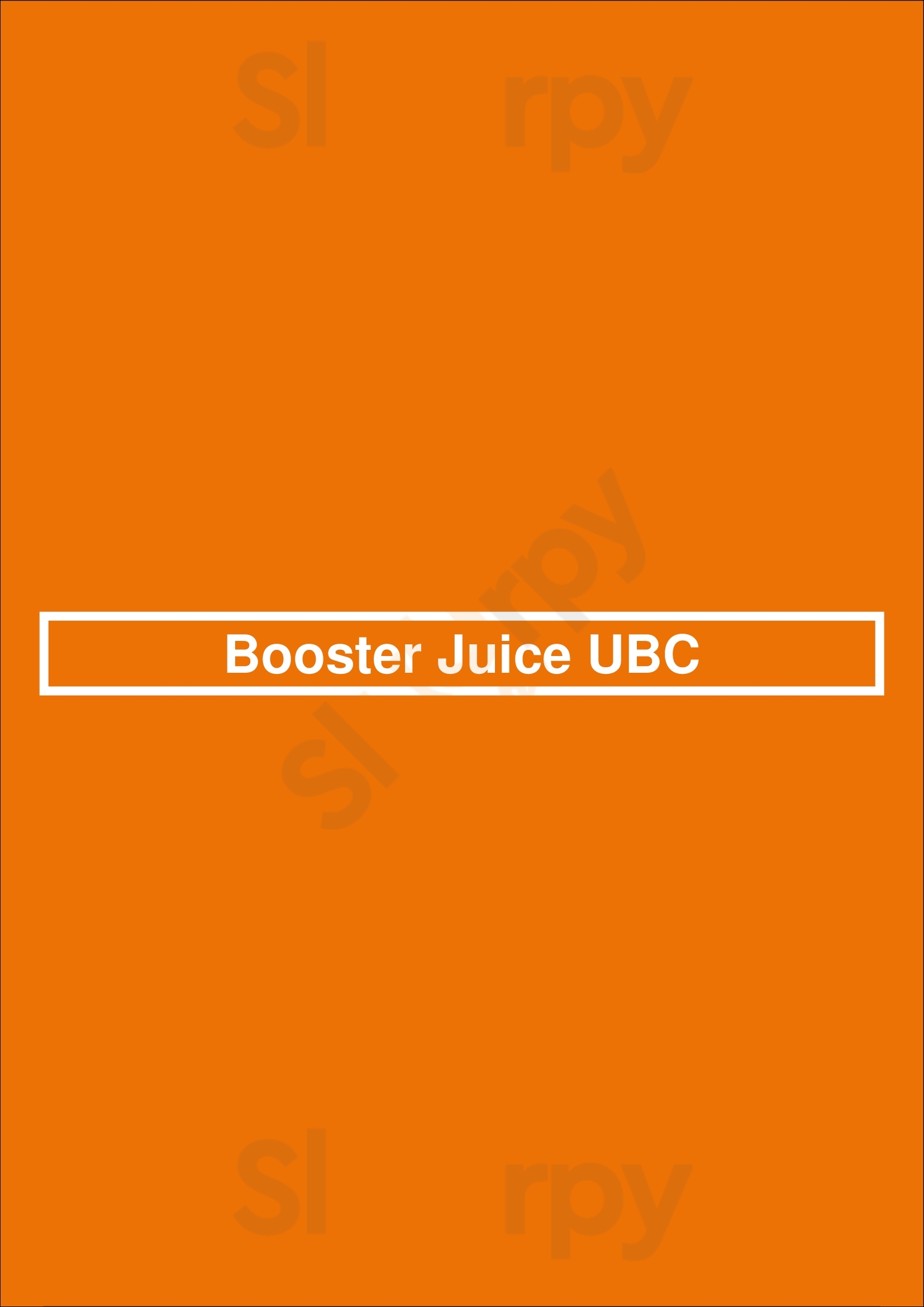 Booster Juice Ubc Vancouver Menu - 1