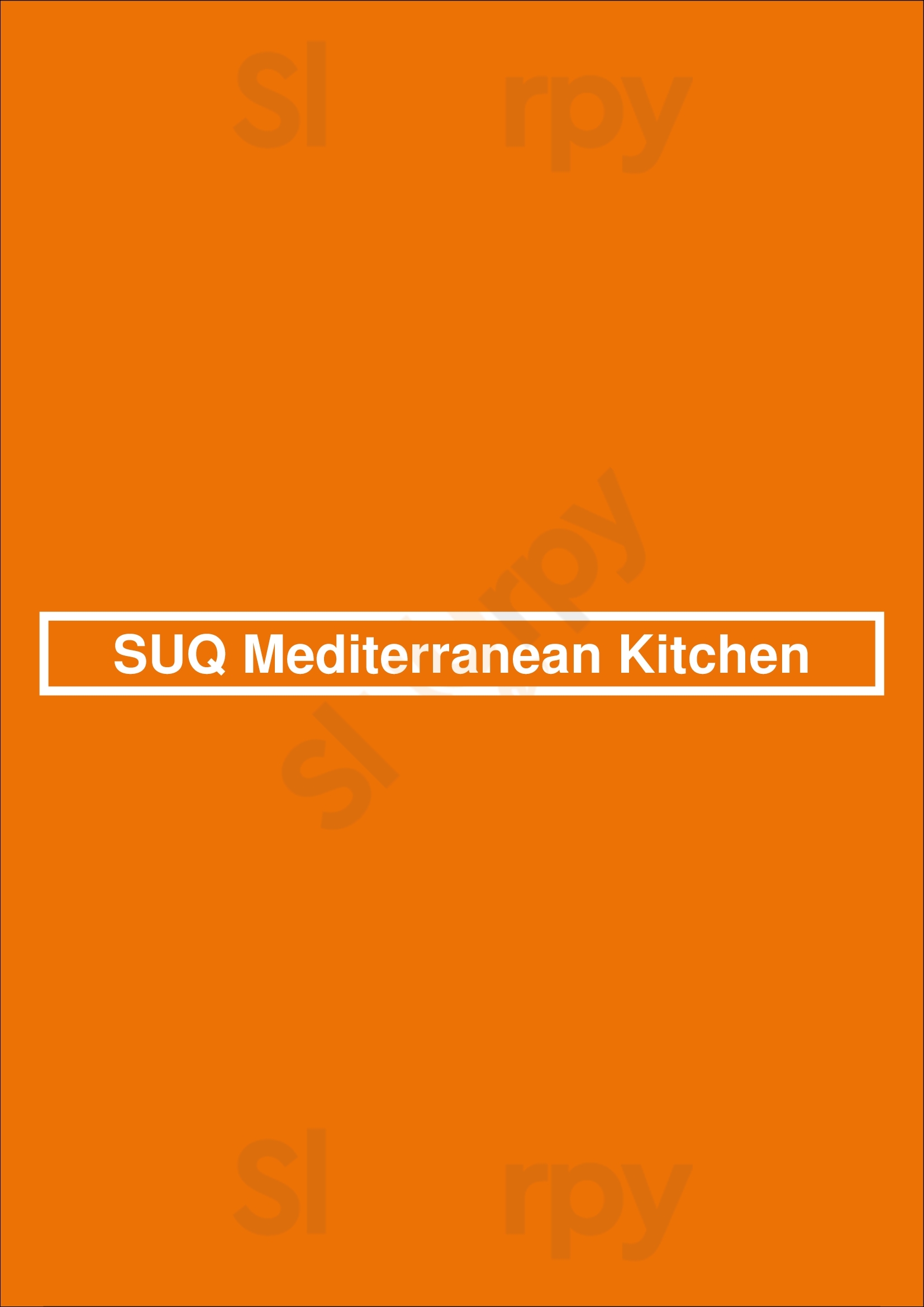 Suq Mediterranean Kitchen Toronto Menu - 1