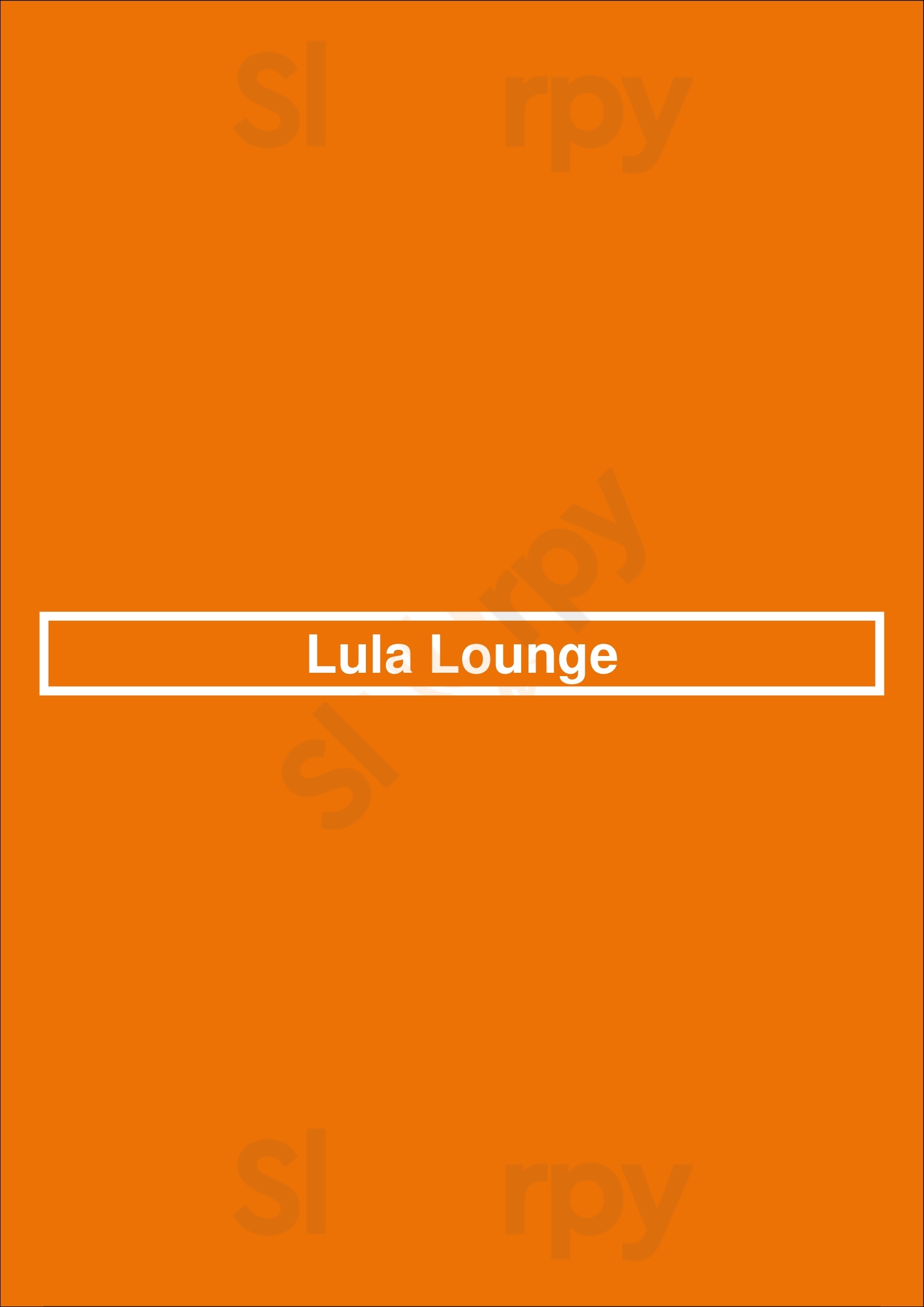 Lula Lounge Toronto Menu - 1