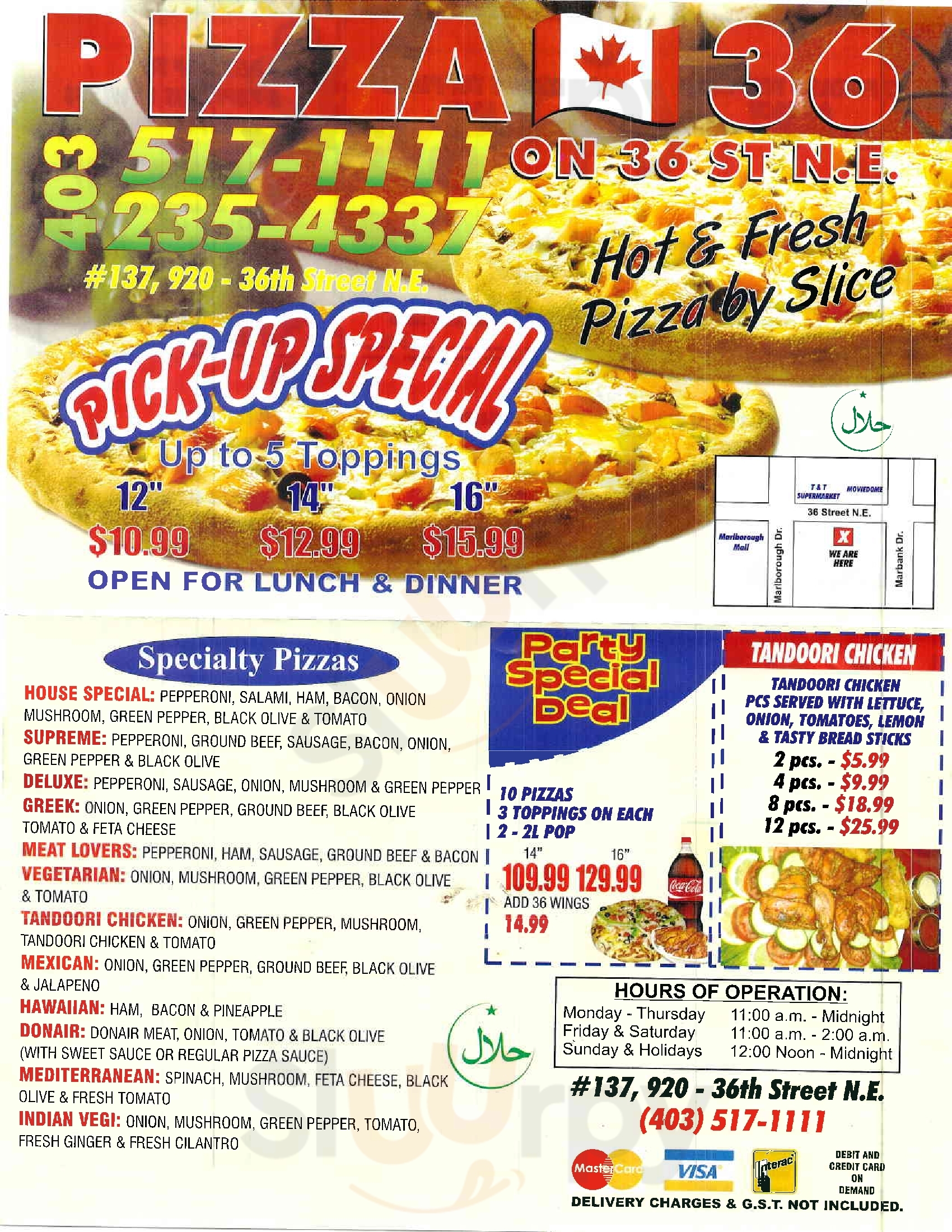 Pizza 36 Calgary Menu - 1