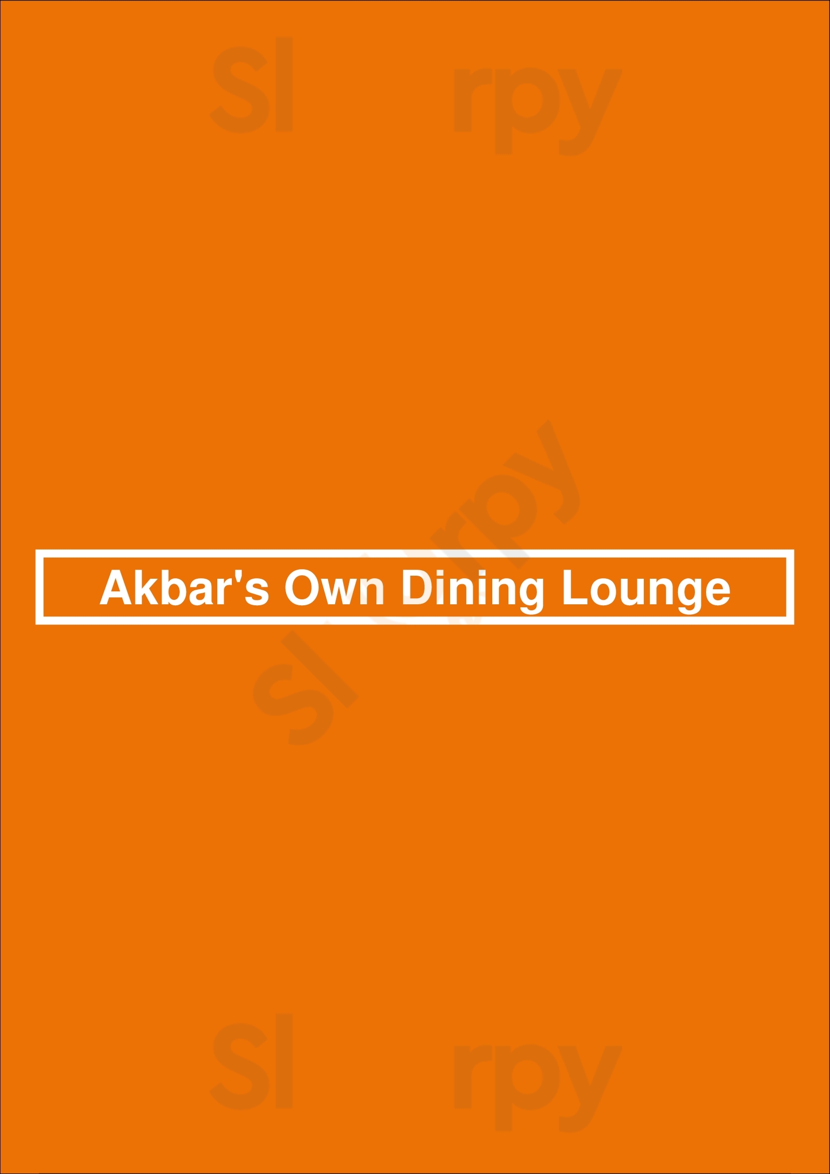 Akbar's Own Dining Lounge Vancouver Menu - 1