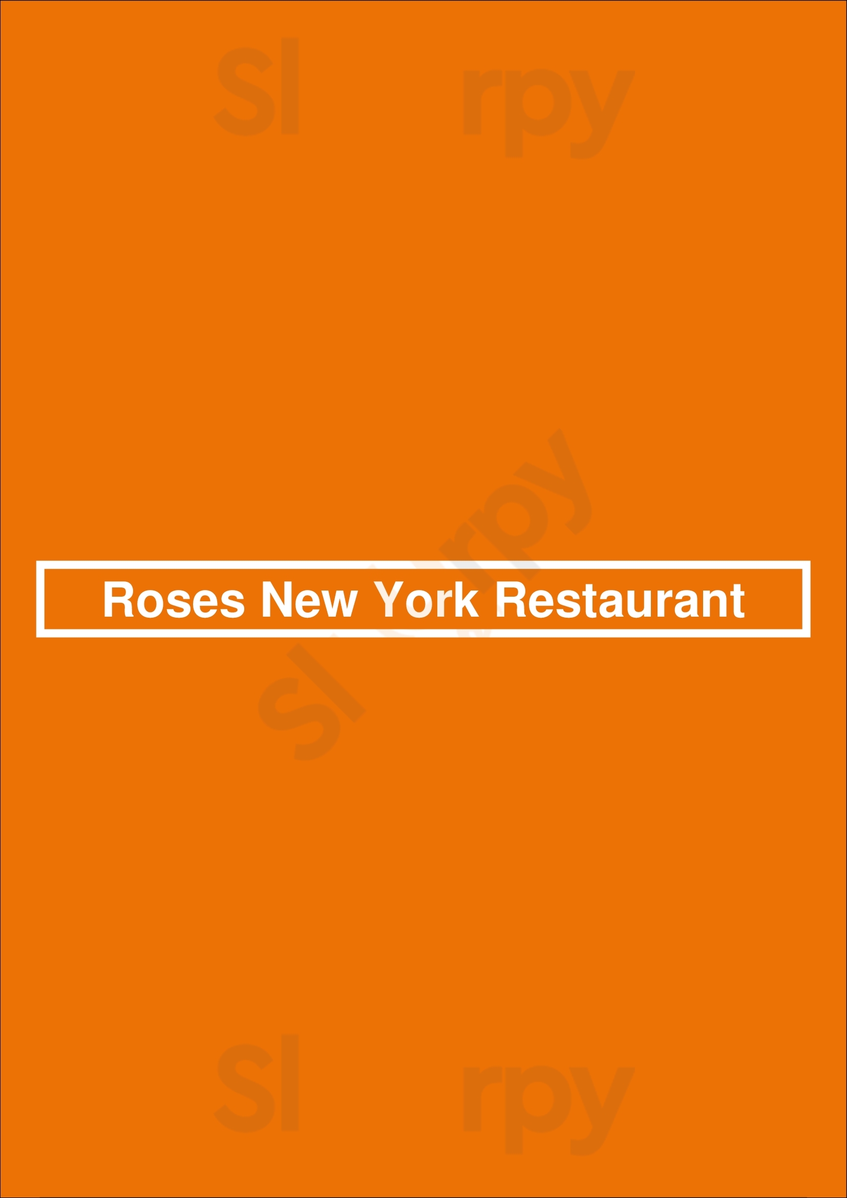 Roses New York Restaurant Toronto Menu - 1