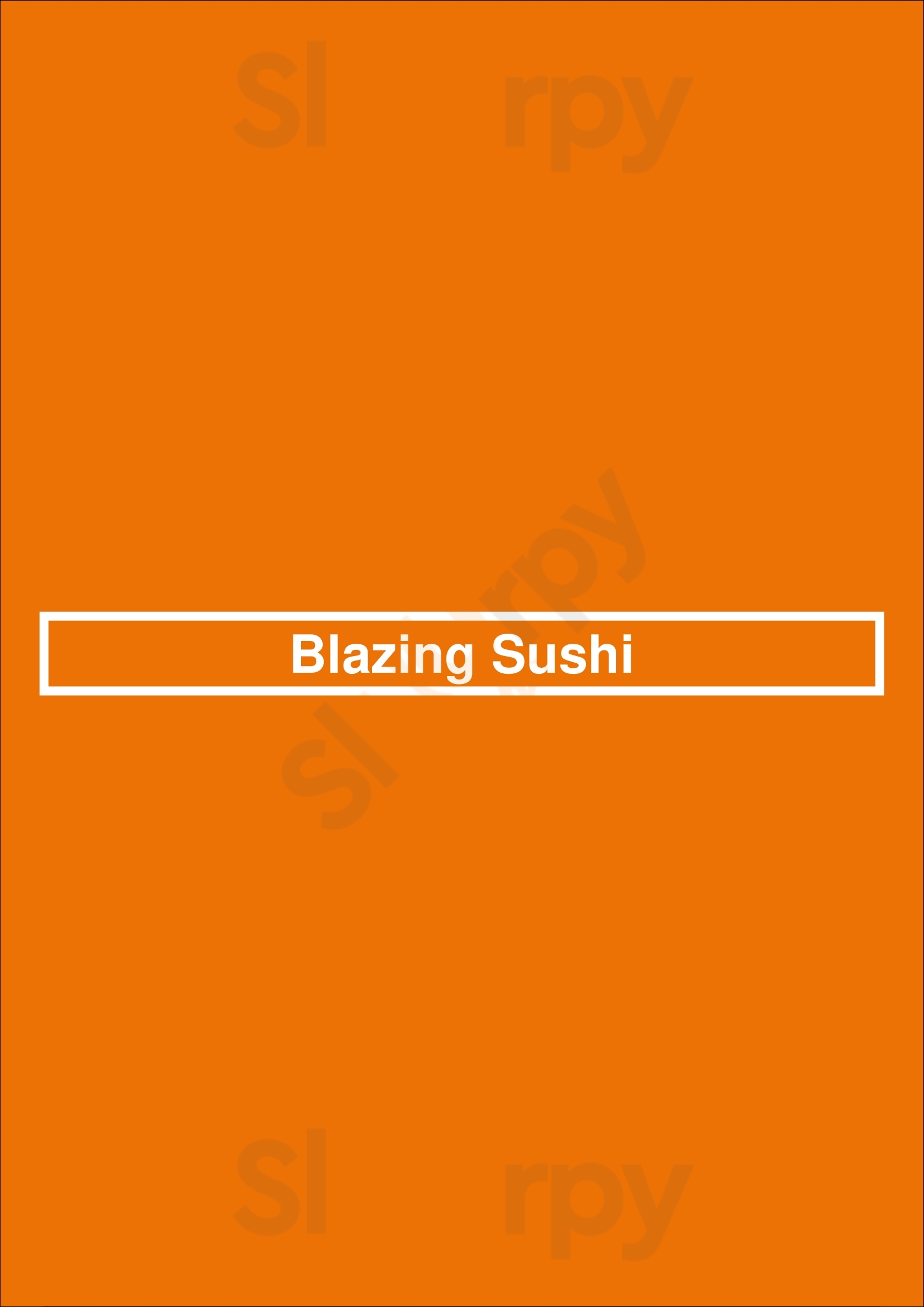 Blazing Sushi Vancouver Menu - 1