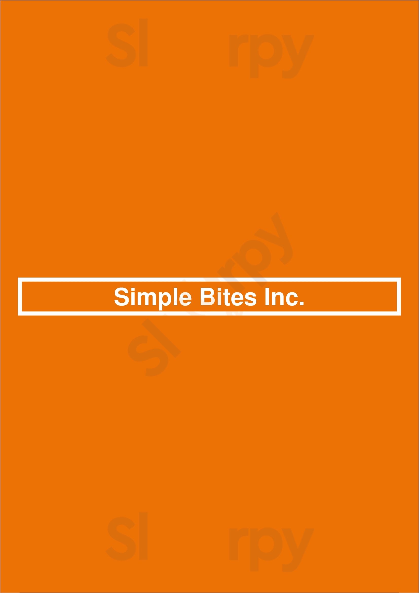 Simple Bites Inc. Vancouver Menu - 1