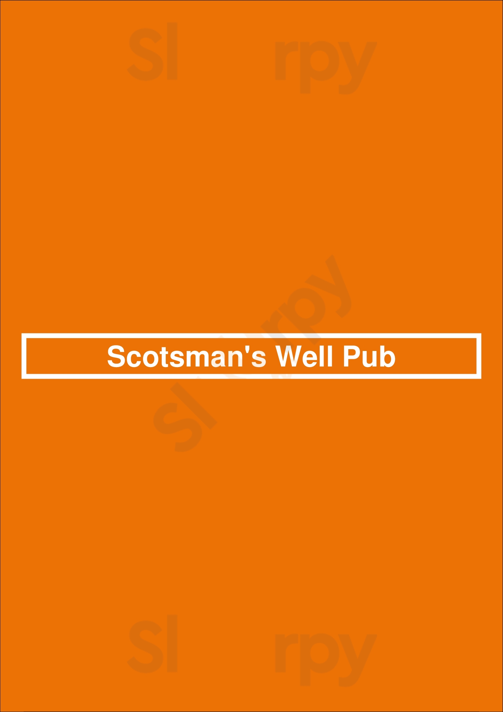 Scotsman's Well Pub Calgary Menu - 1