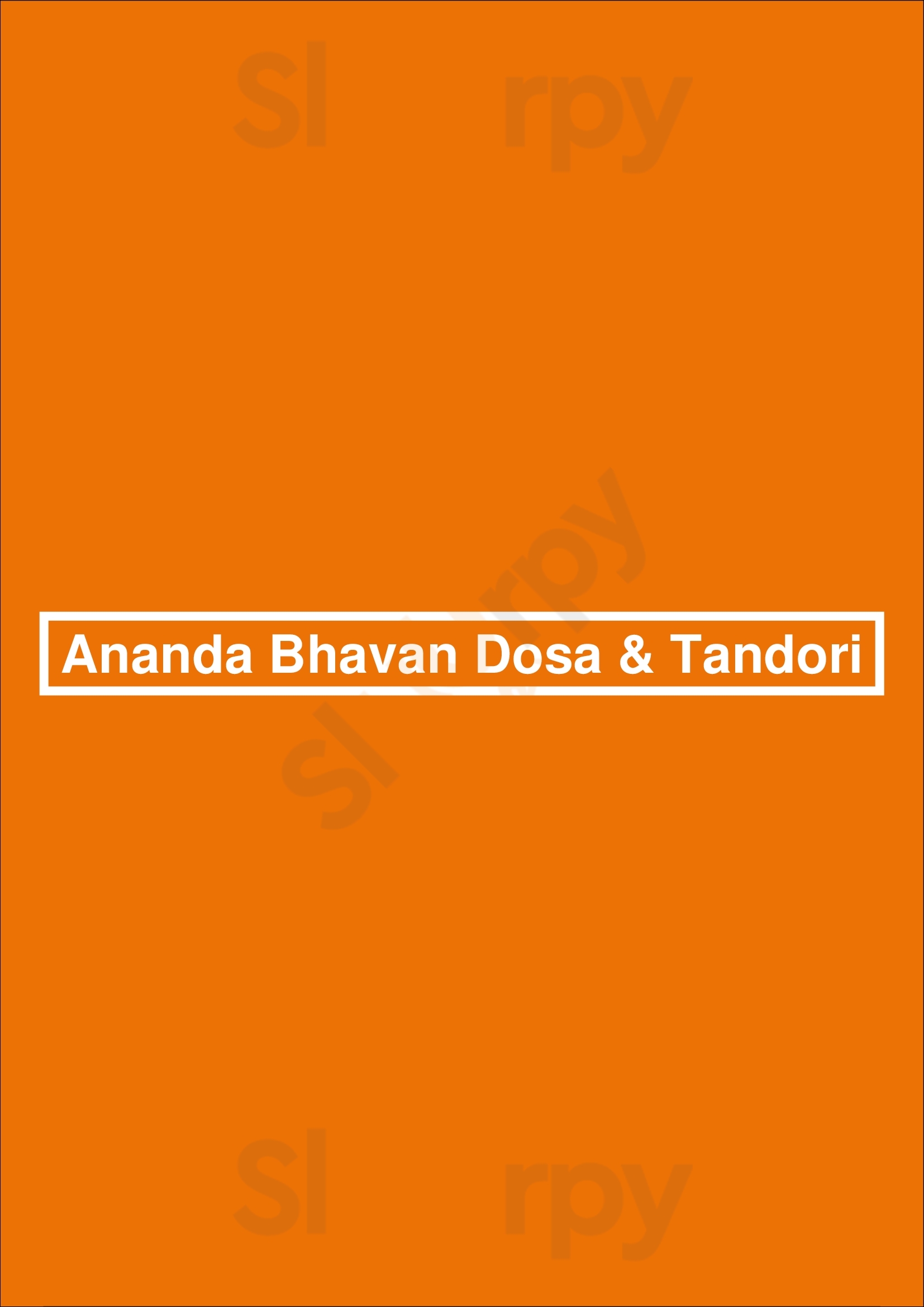 Ananda Bhavan Dosa & Tandori Vancouver Menu - 1