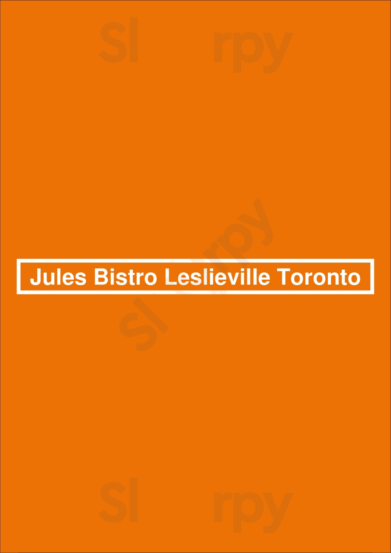 Jules Bistro Leslieville Toronto Toronto Menu - 1
