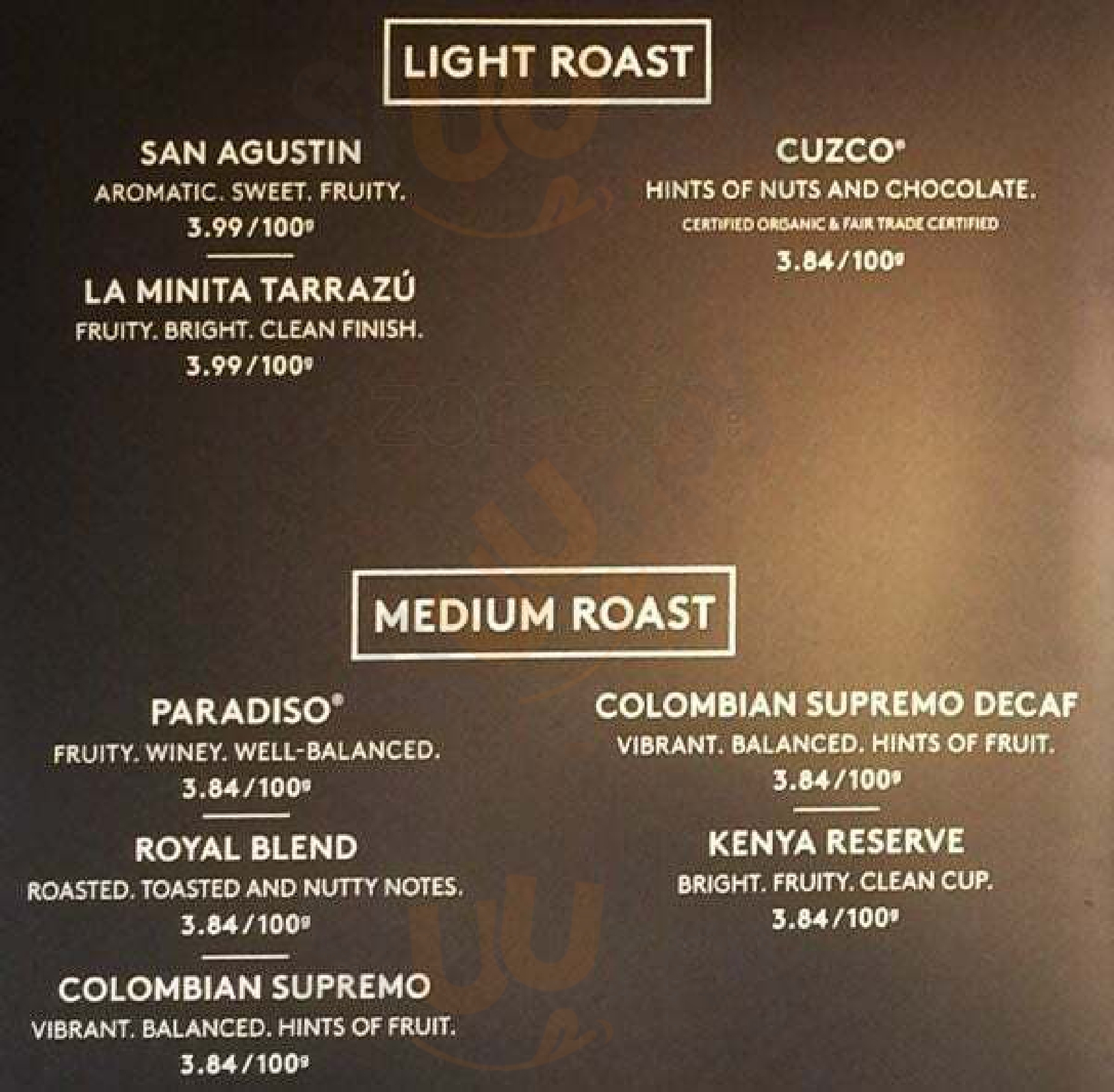 Main Menu - Second Cup Coffee Co.