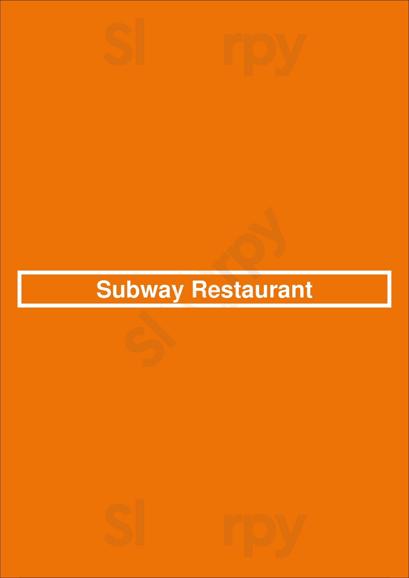 Subway Toronto Menu - 1